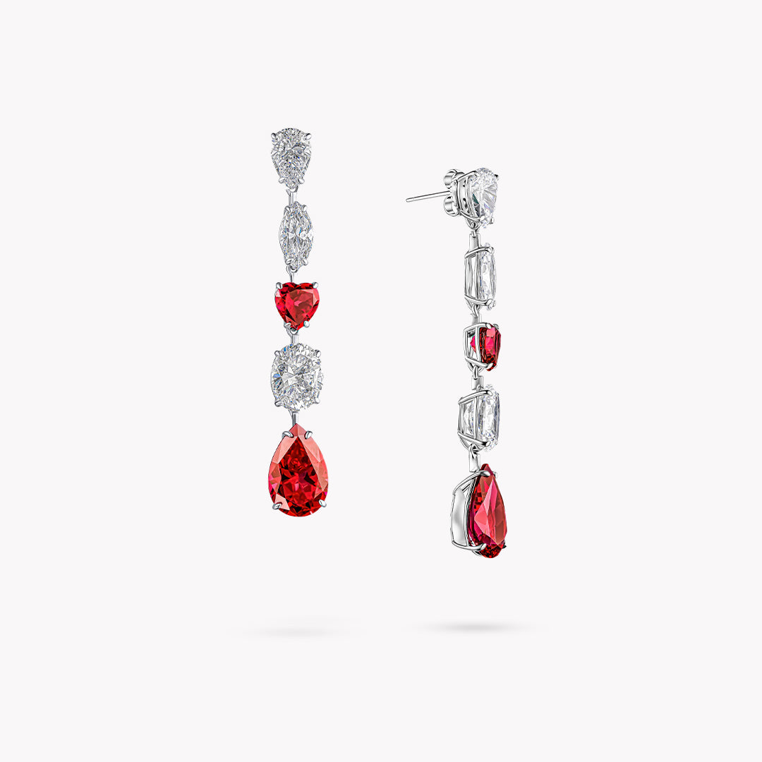 Multi Shape Linear Drop Earrings