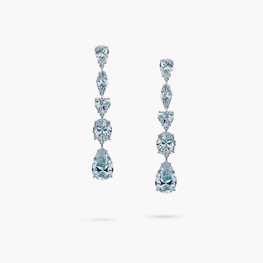 Multi Shape Linear Drop Earrings