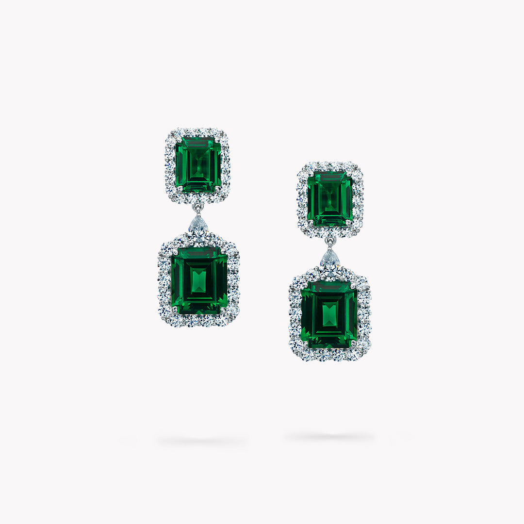 DANI 'Halo' 2 Stone Drop Earrings
