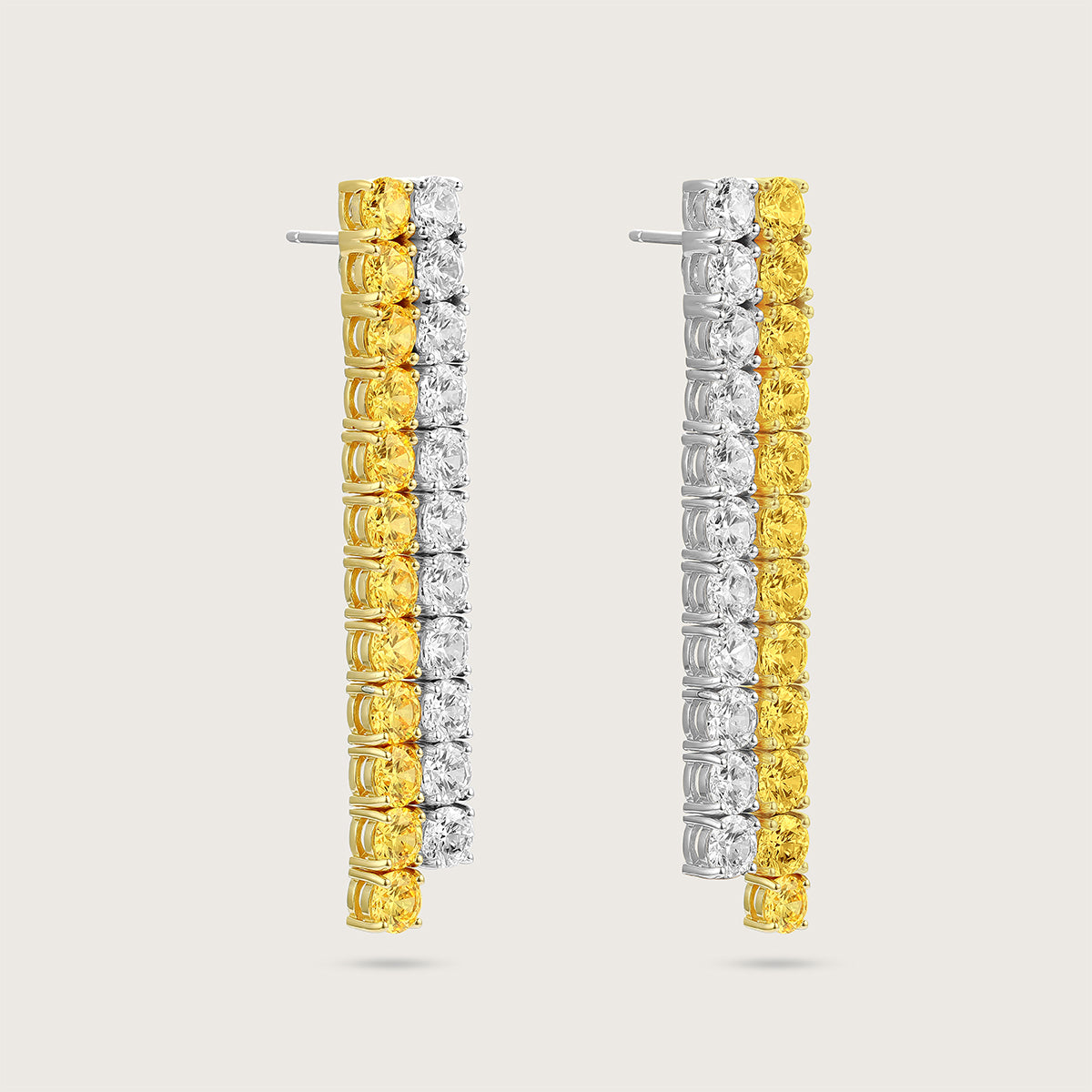 أقراط مزينة ثنائي اللون