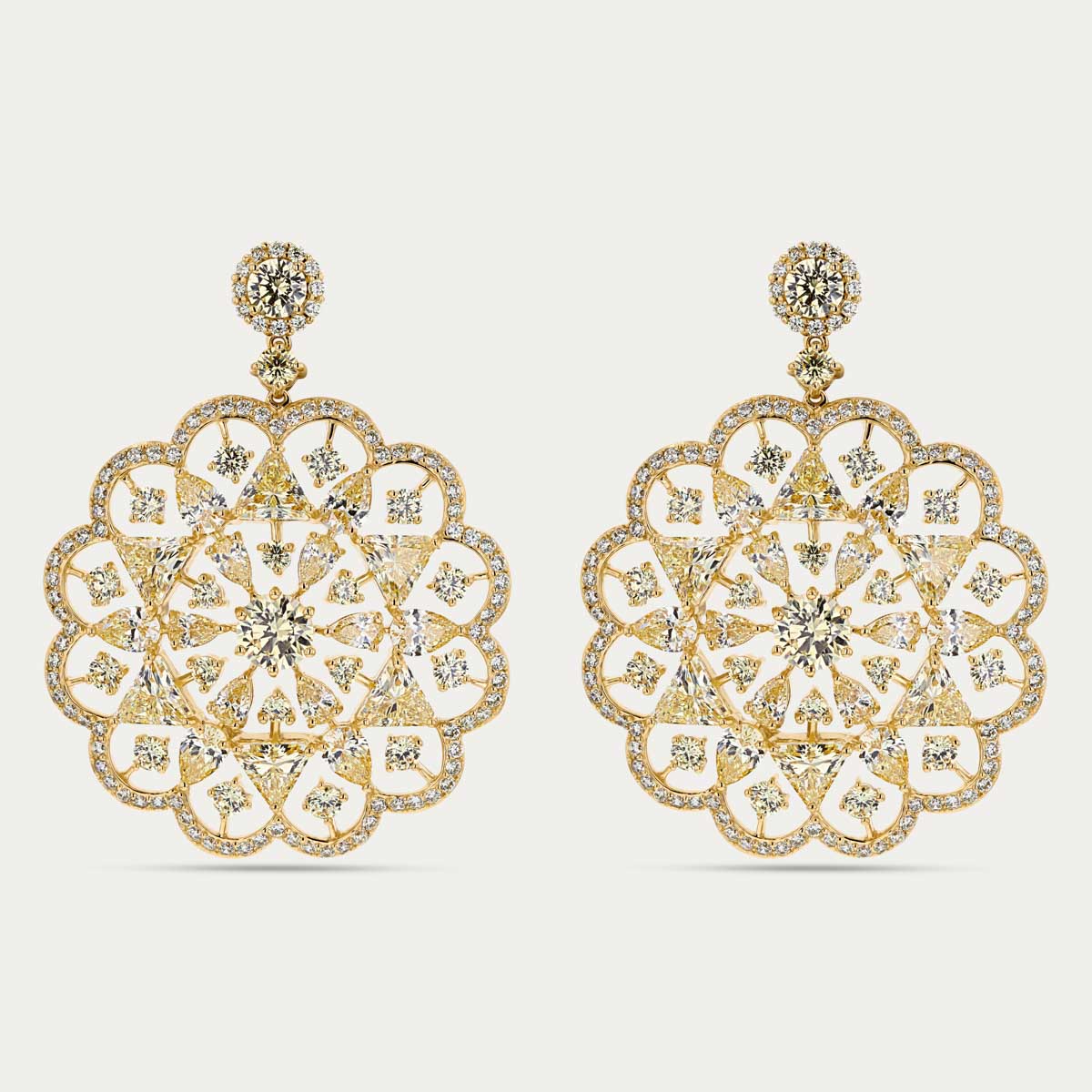 Pear & Round Canary Earrings