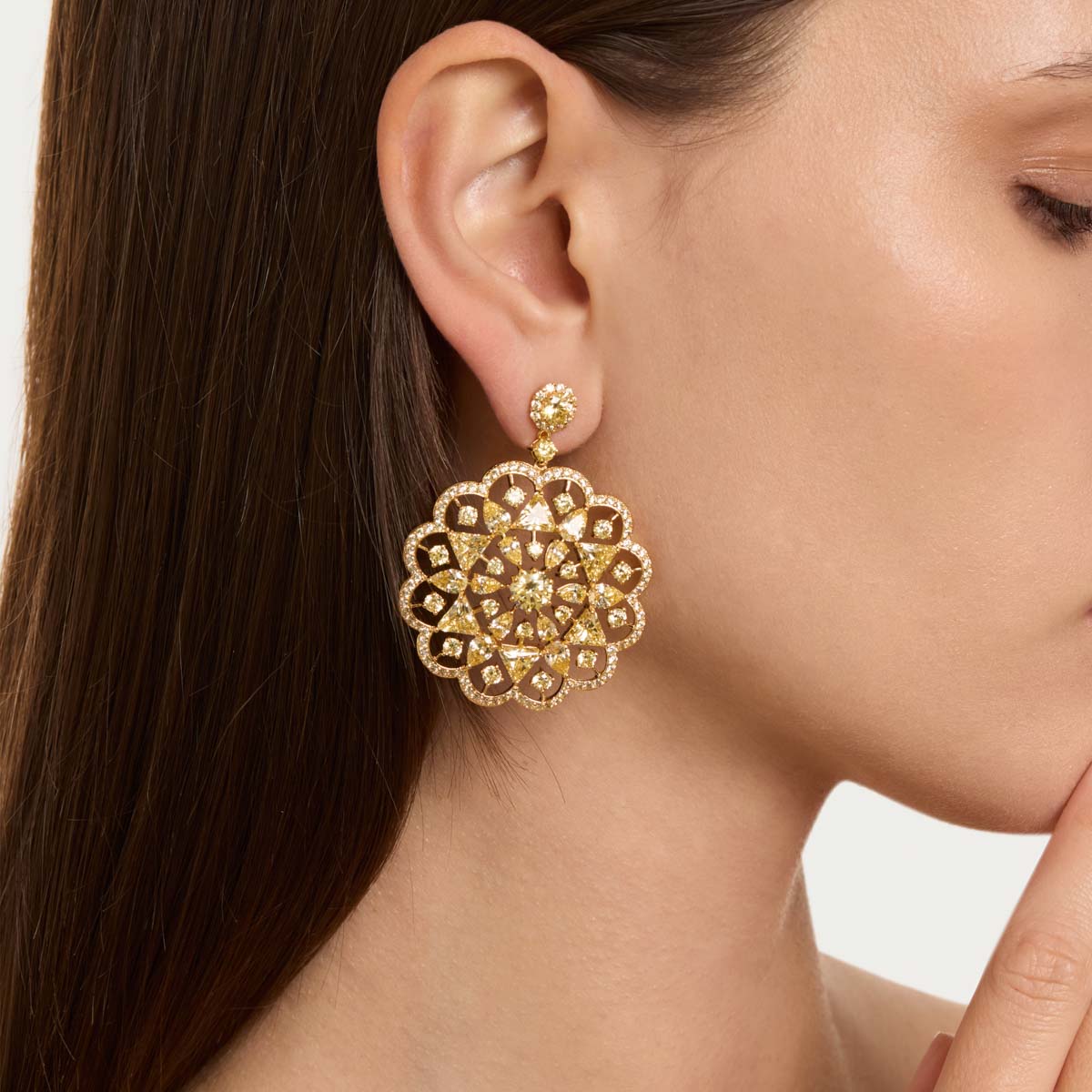 Pear & Round Canary Earrings