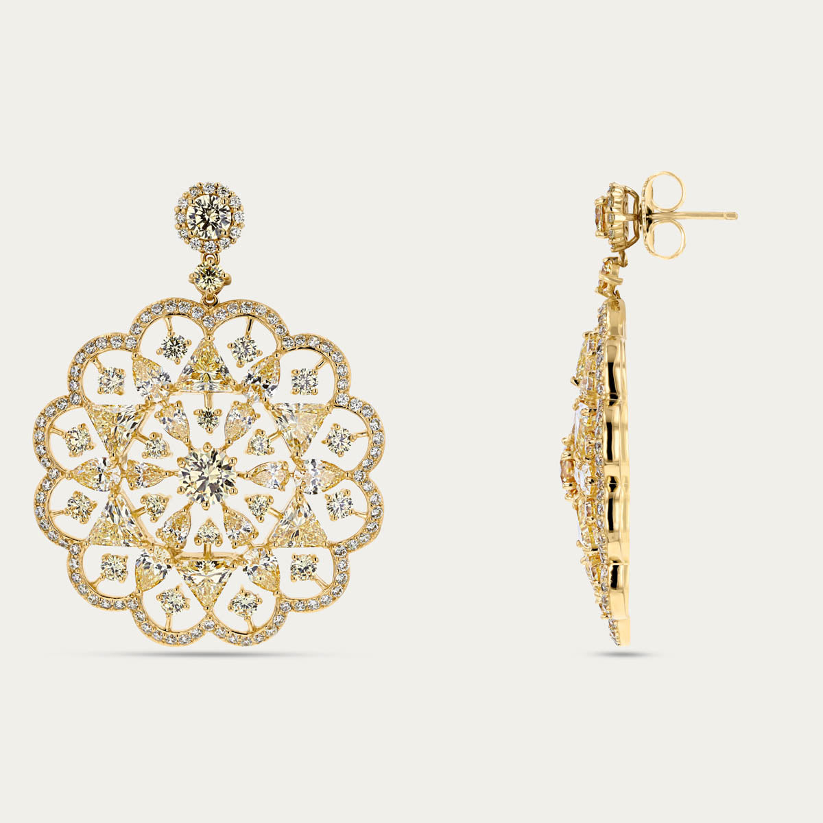 Pear & Round Canary Earrings