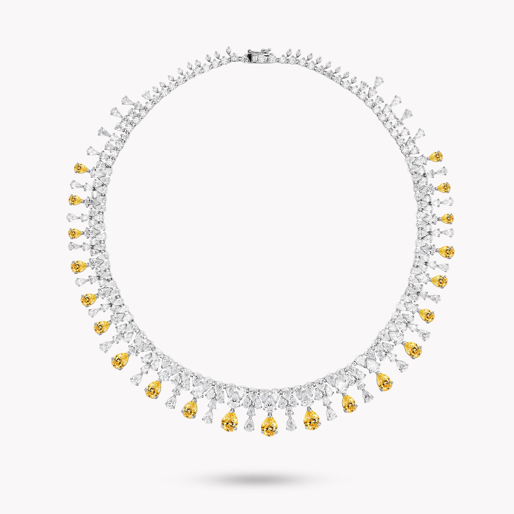 Fancy Shape Multi Drop Necklace