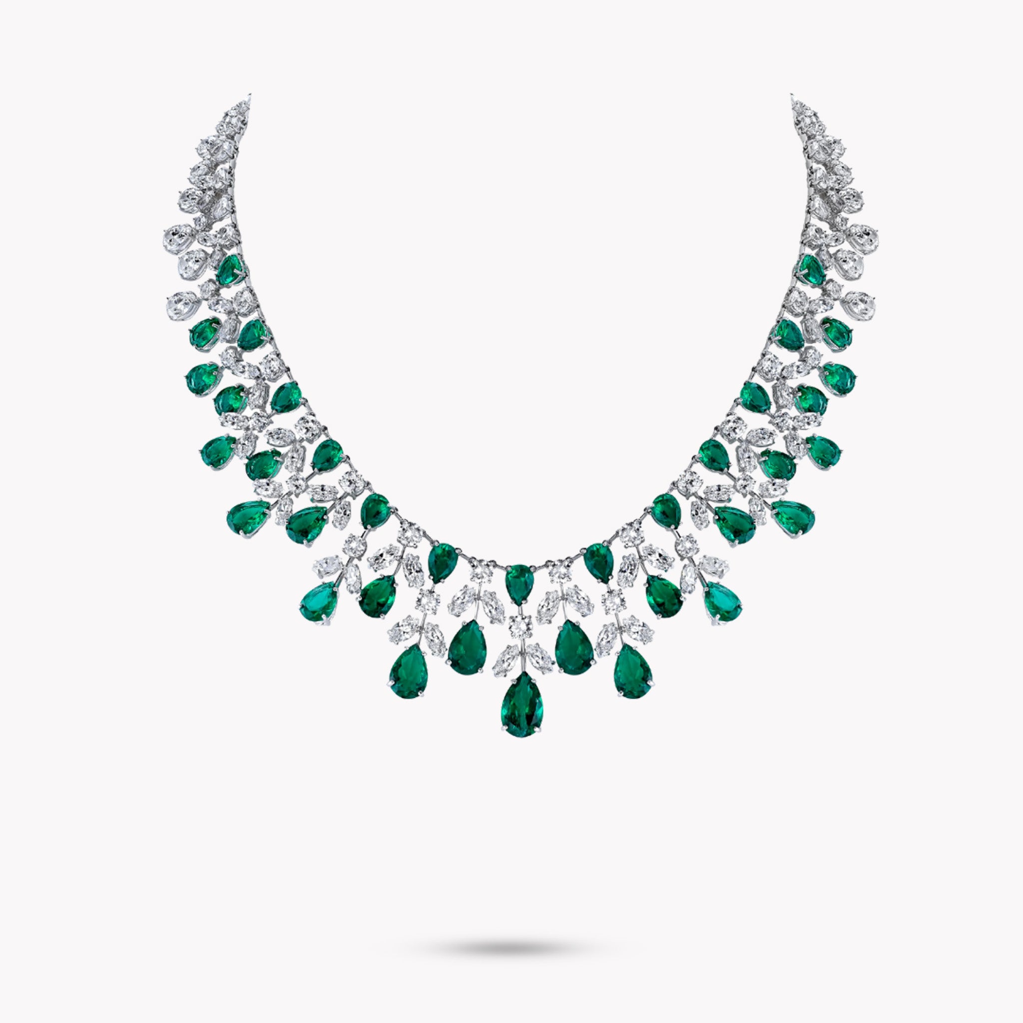 Fancy Shape Multi Drop Necklace