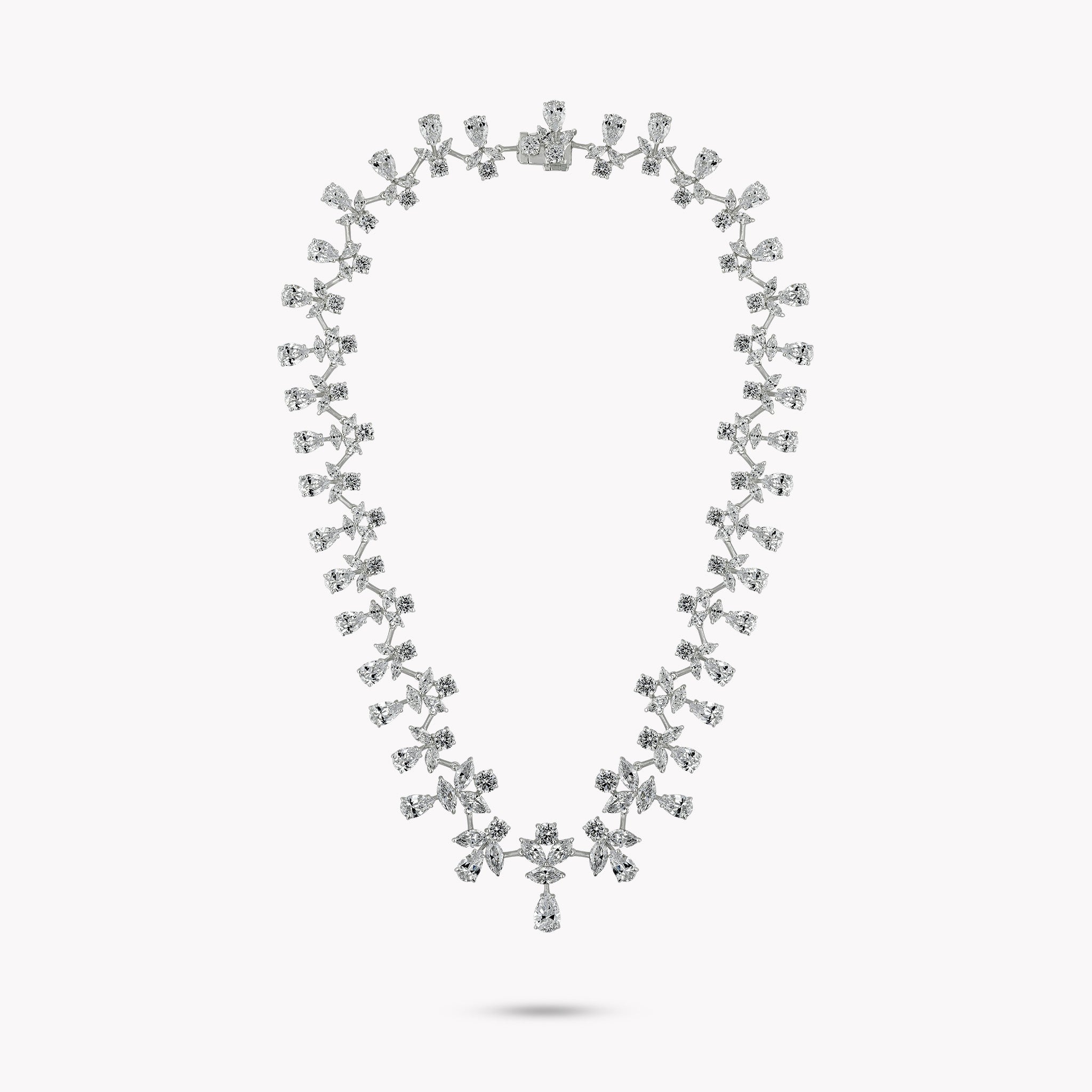 Fancy Shape Multi Drop Necklace