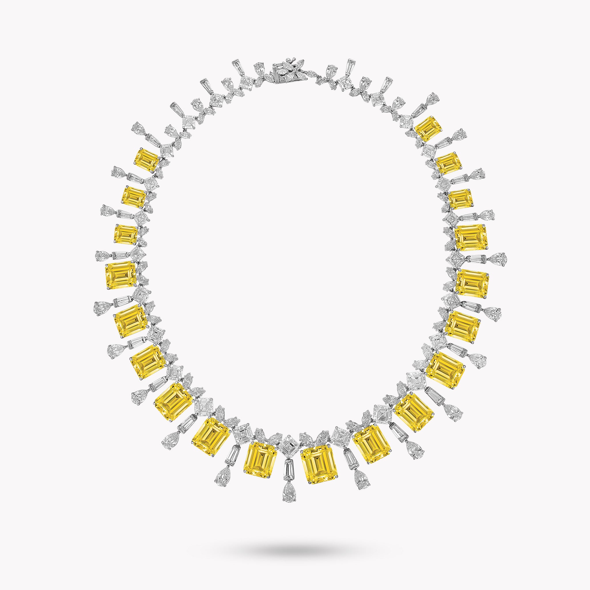 Fancy Shape Multi Drop Necklace