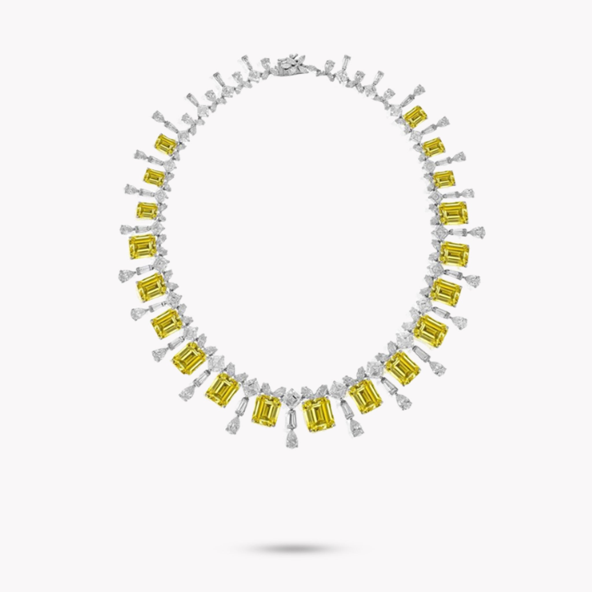 Fancy Shape Multi Drop Necklace