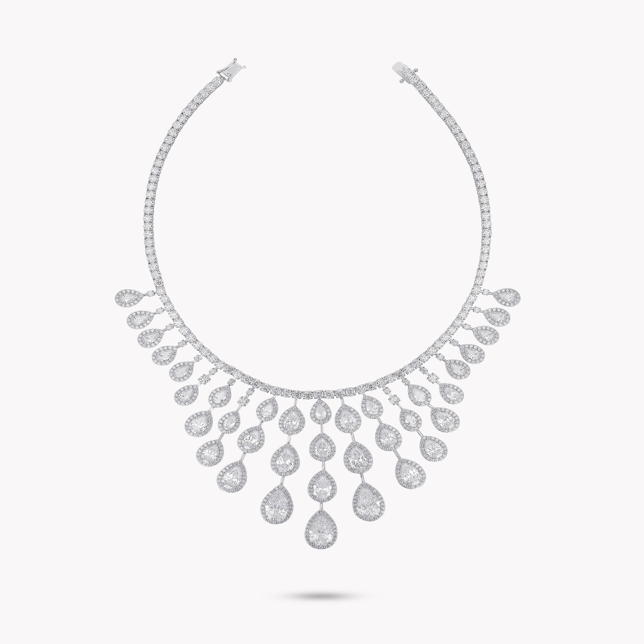 Fancy Shape Multi Drop Necklace