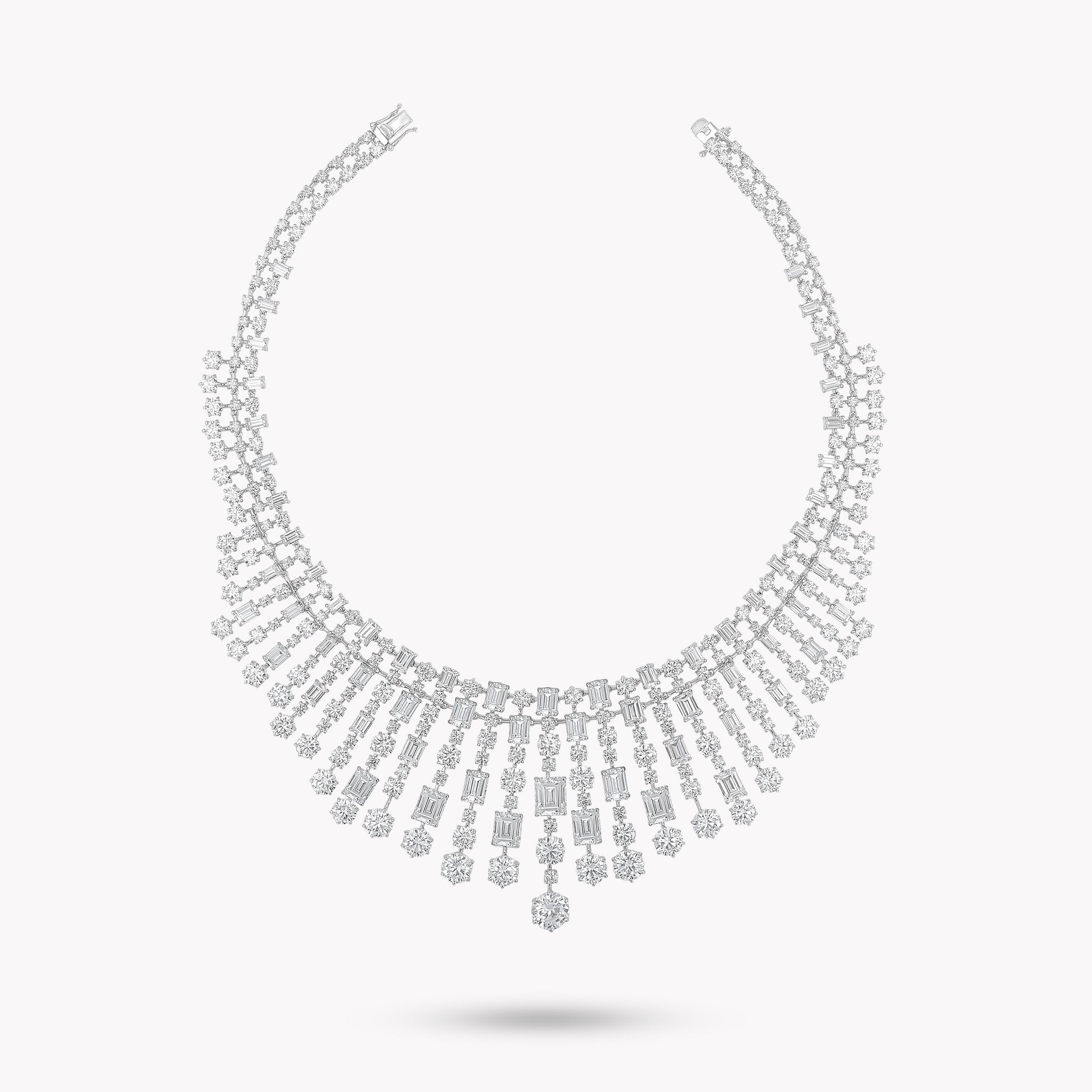 Fancy Shape Multi Drop Necklace