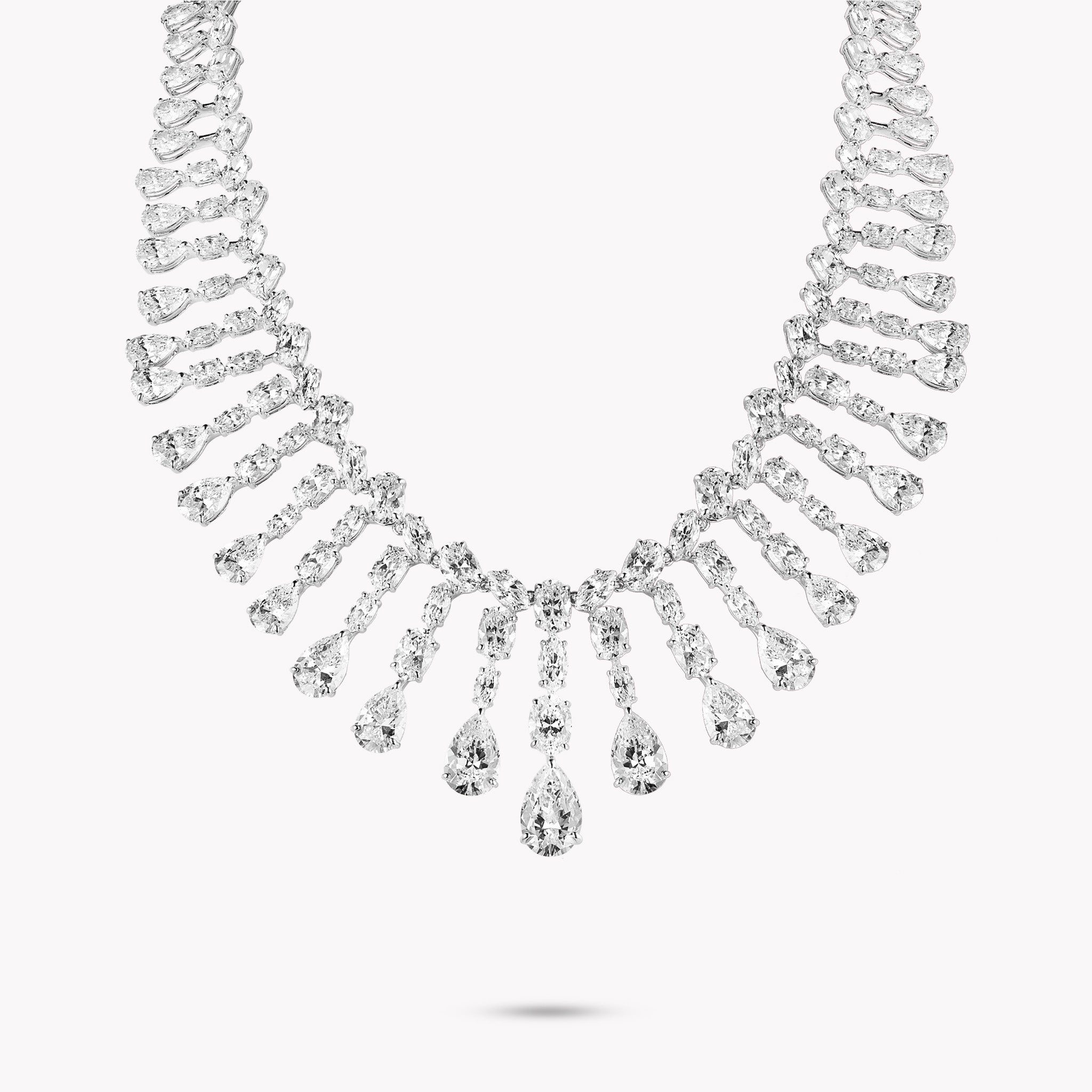 Fancy Shape Multi Drop Necklace