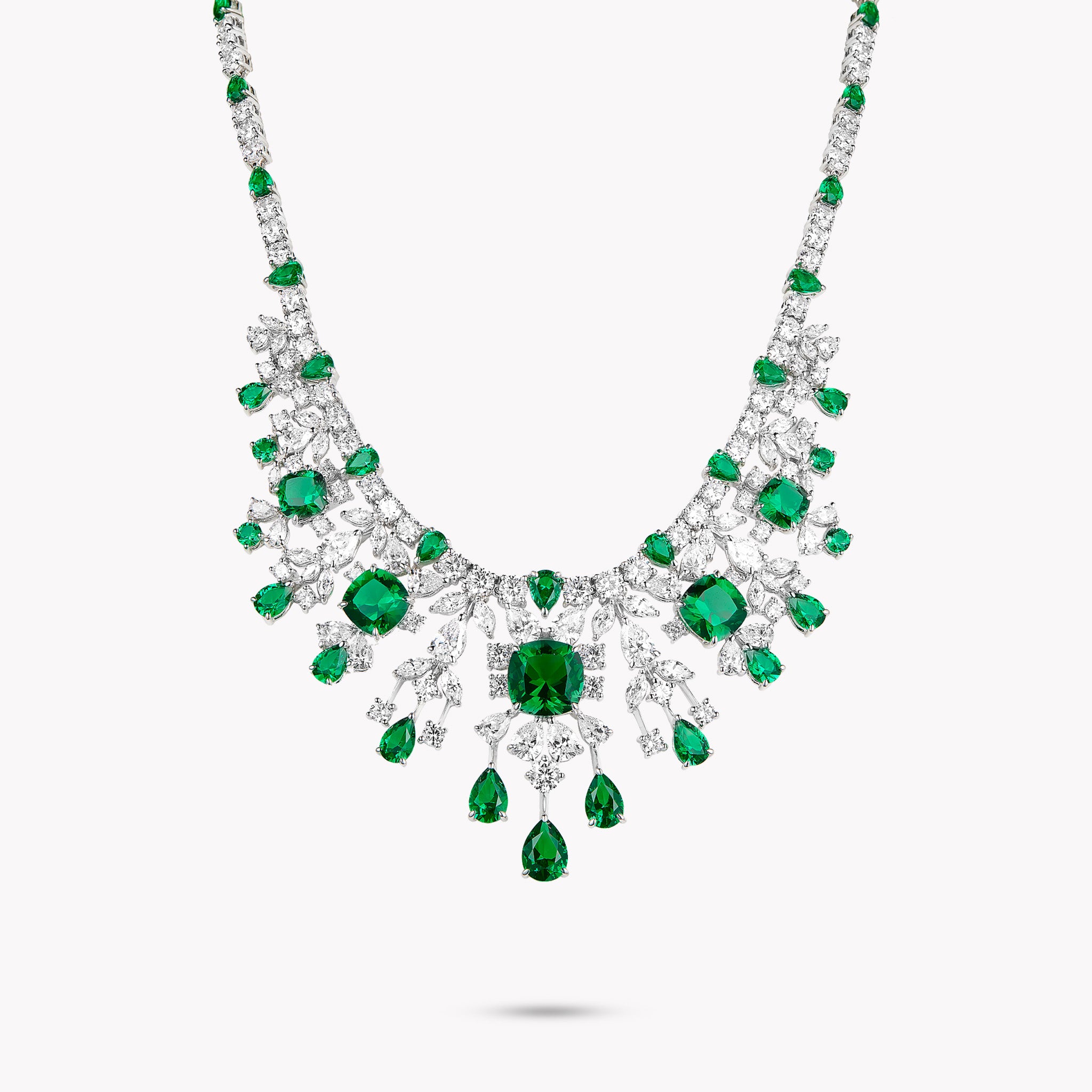 Fancy Shape Multi Drop Necklace
