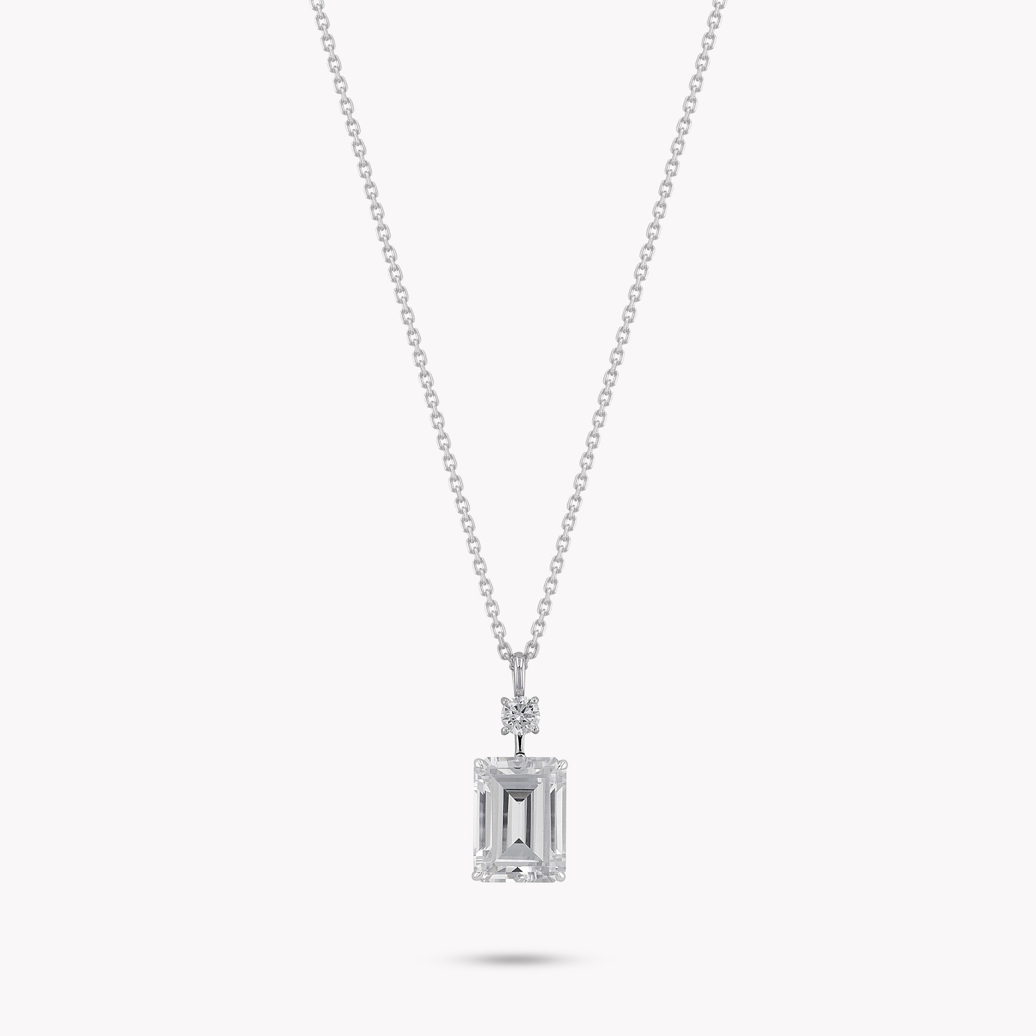 2 Stone Solitaire Drop Pendant