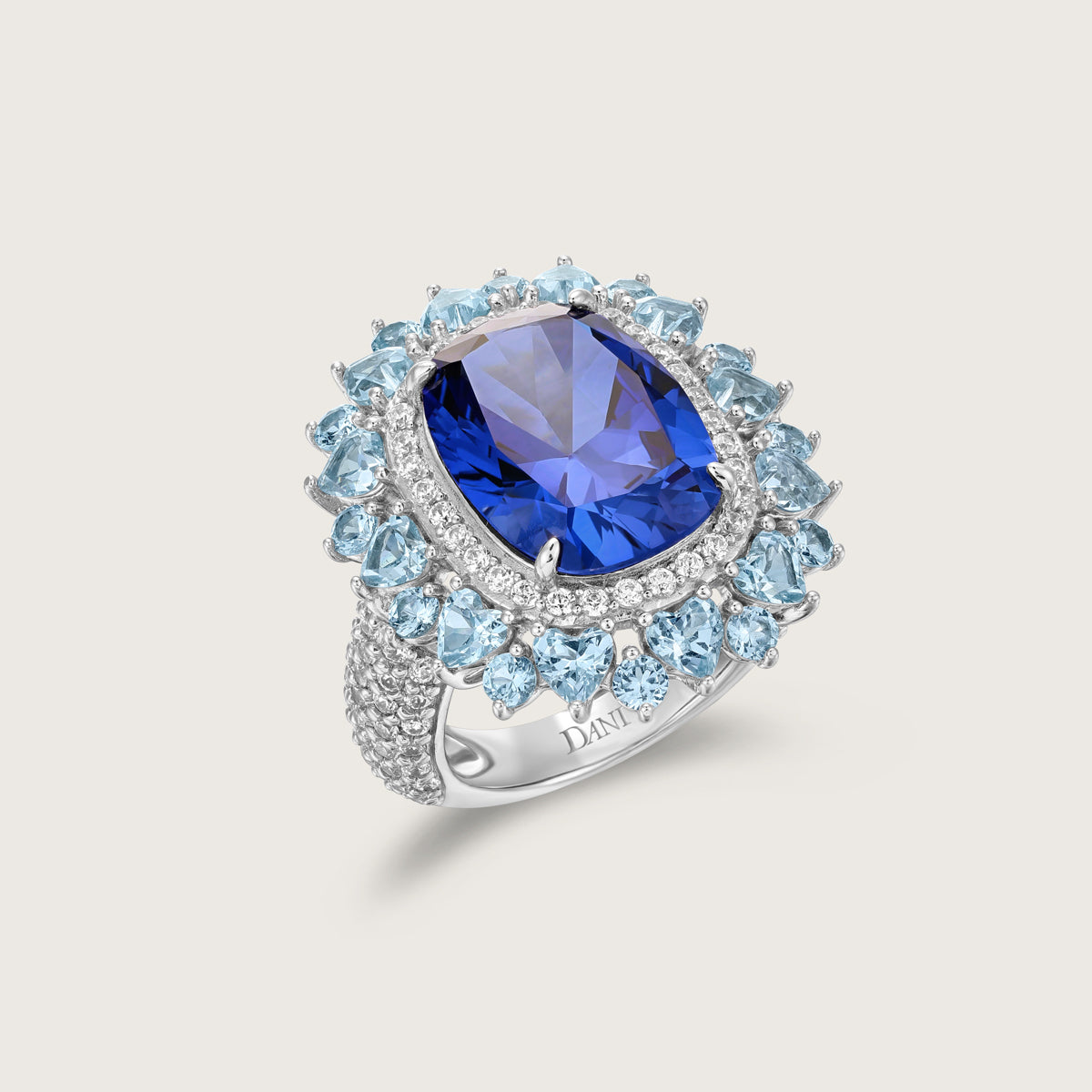 Oval Gemstone Cluster Ring