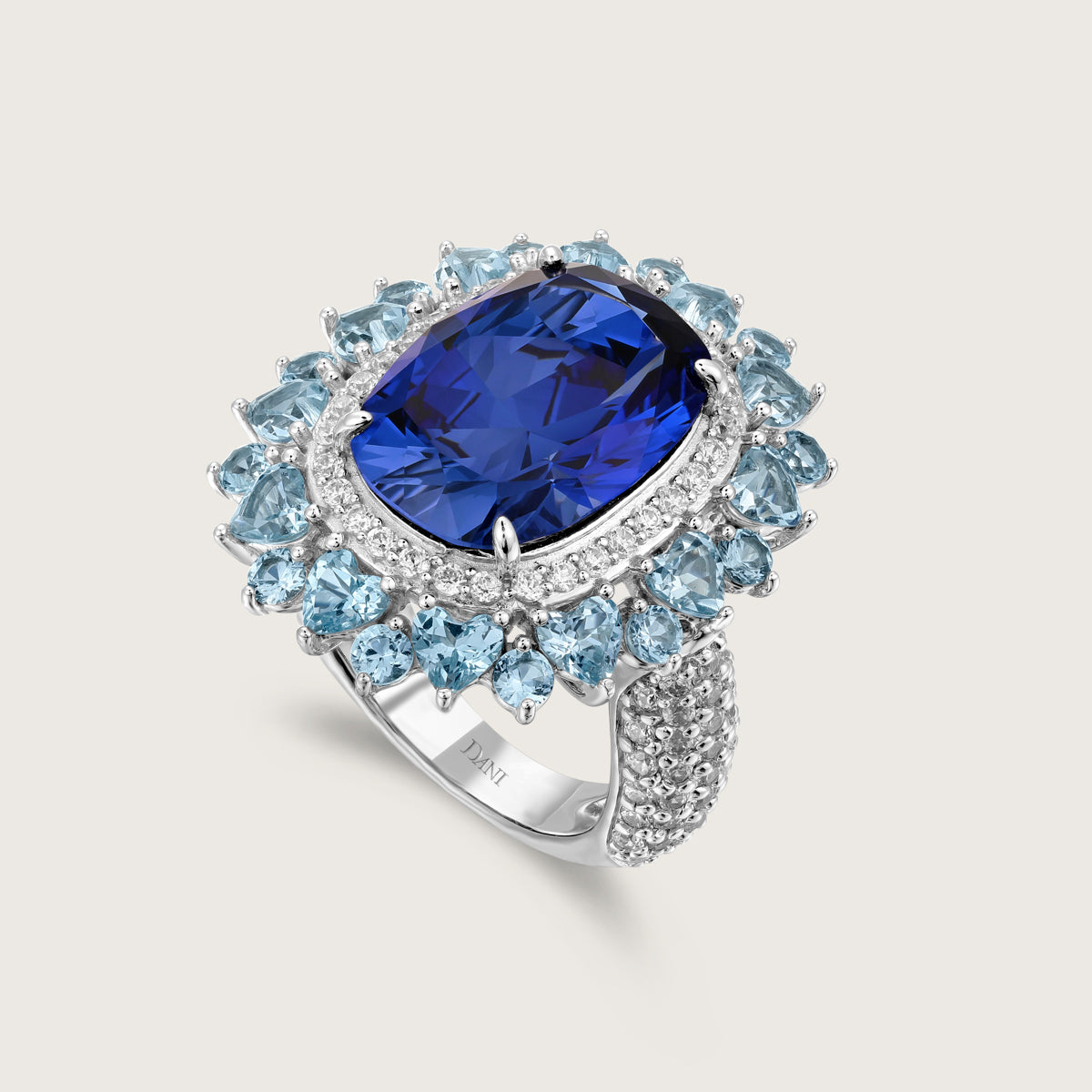 Oval Gemstone Cluster Ring