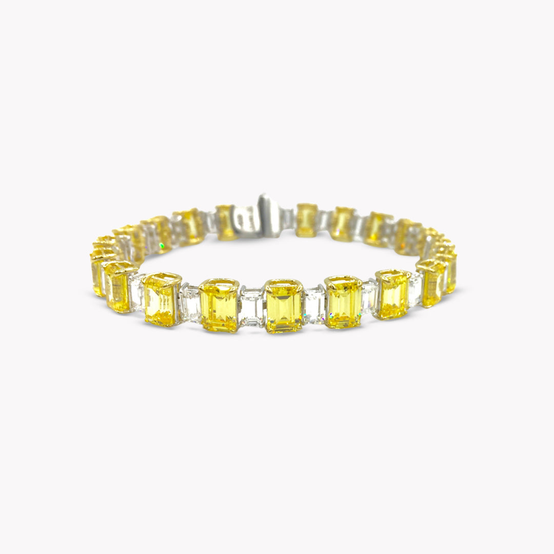 Fancy Shape Alternating Line Bracelet