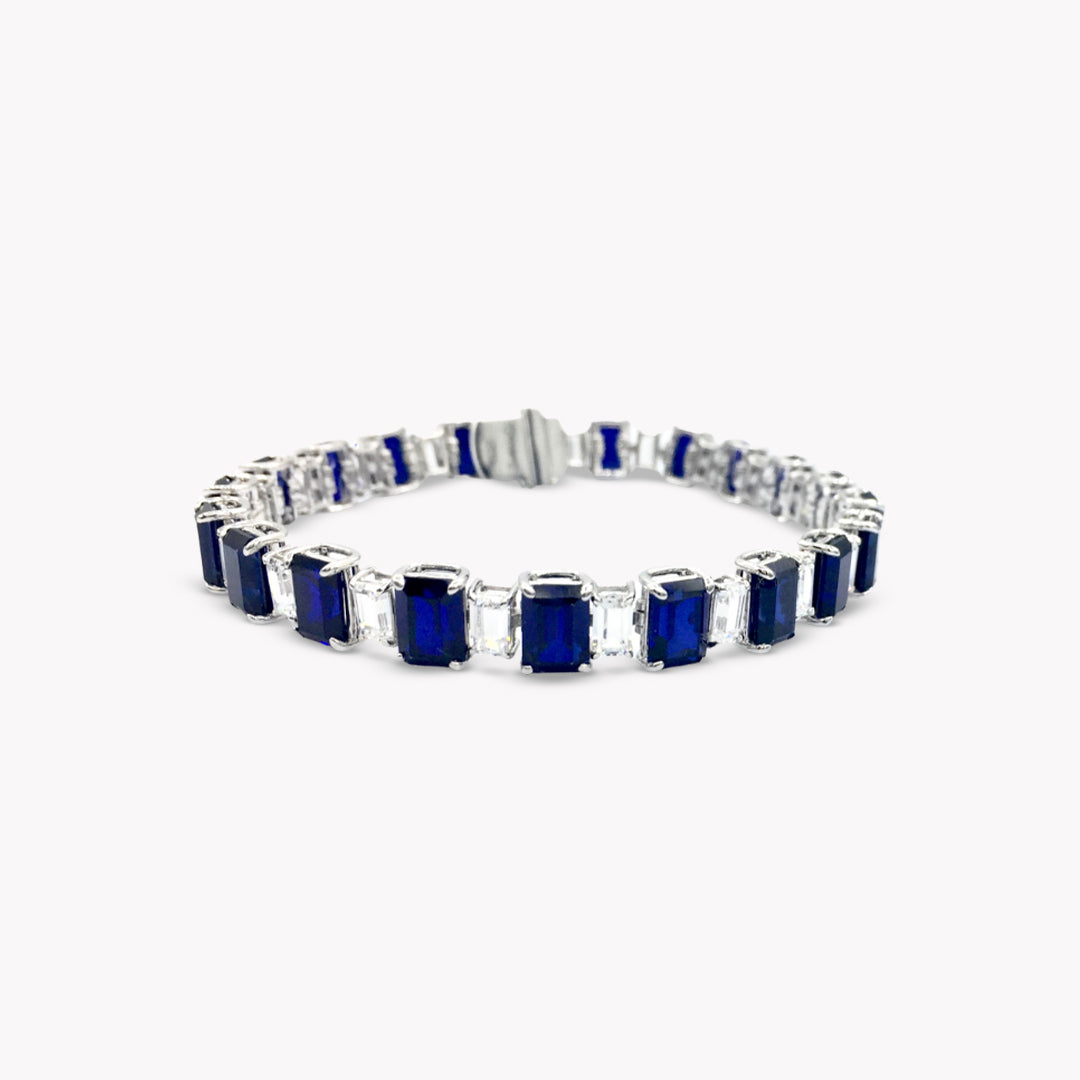 Fancy Shape Alternating Line Bracelet