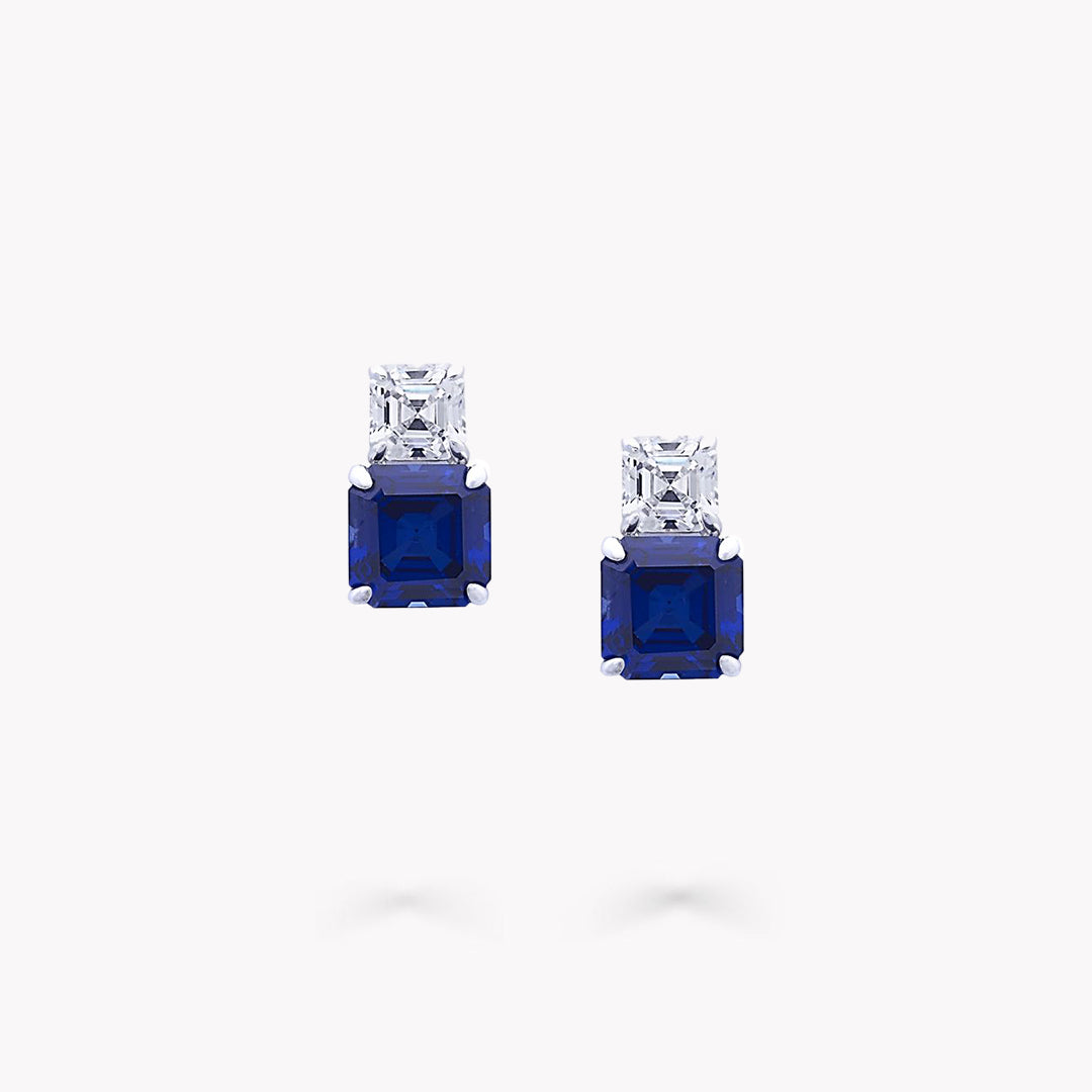 Fancy Shape 2 Stone Stud Earrings