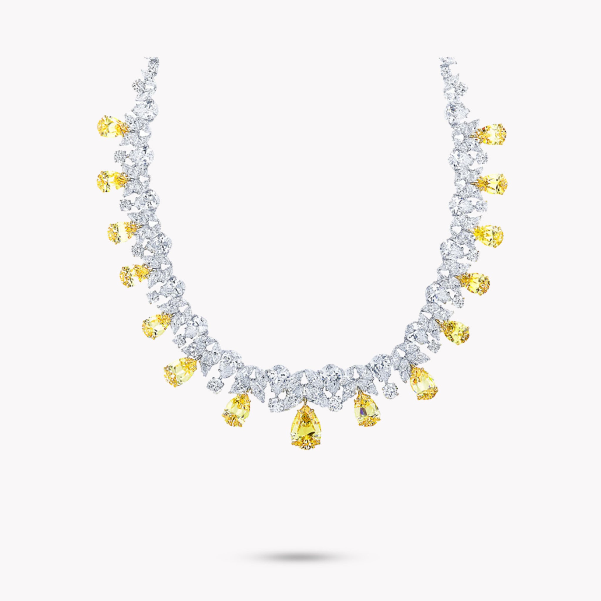 Fancy Shape Multi Drop Necklace