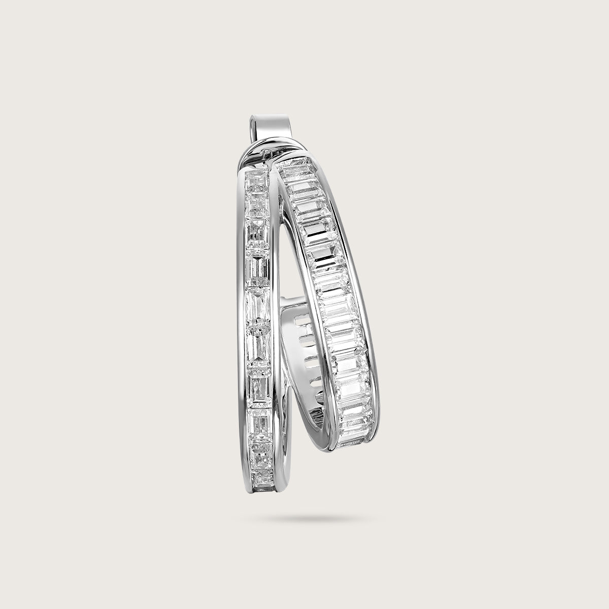 Elegant Baguette Hoops