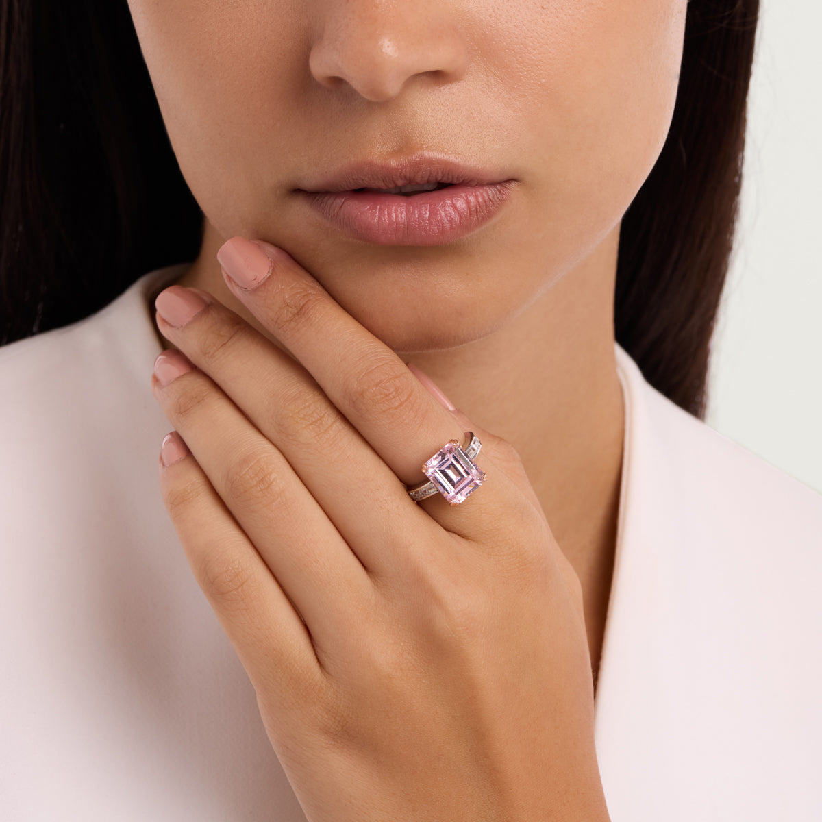 Rose Quartz Solitaire Ring