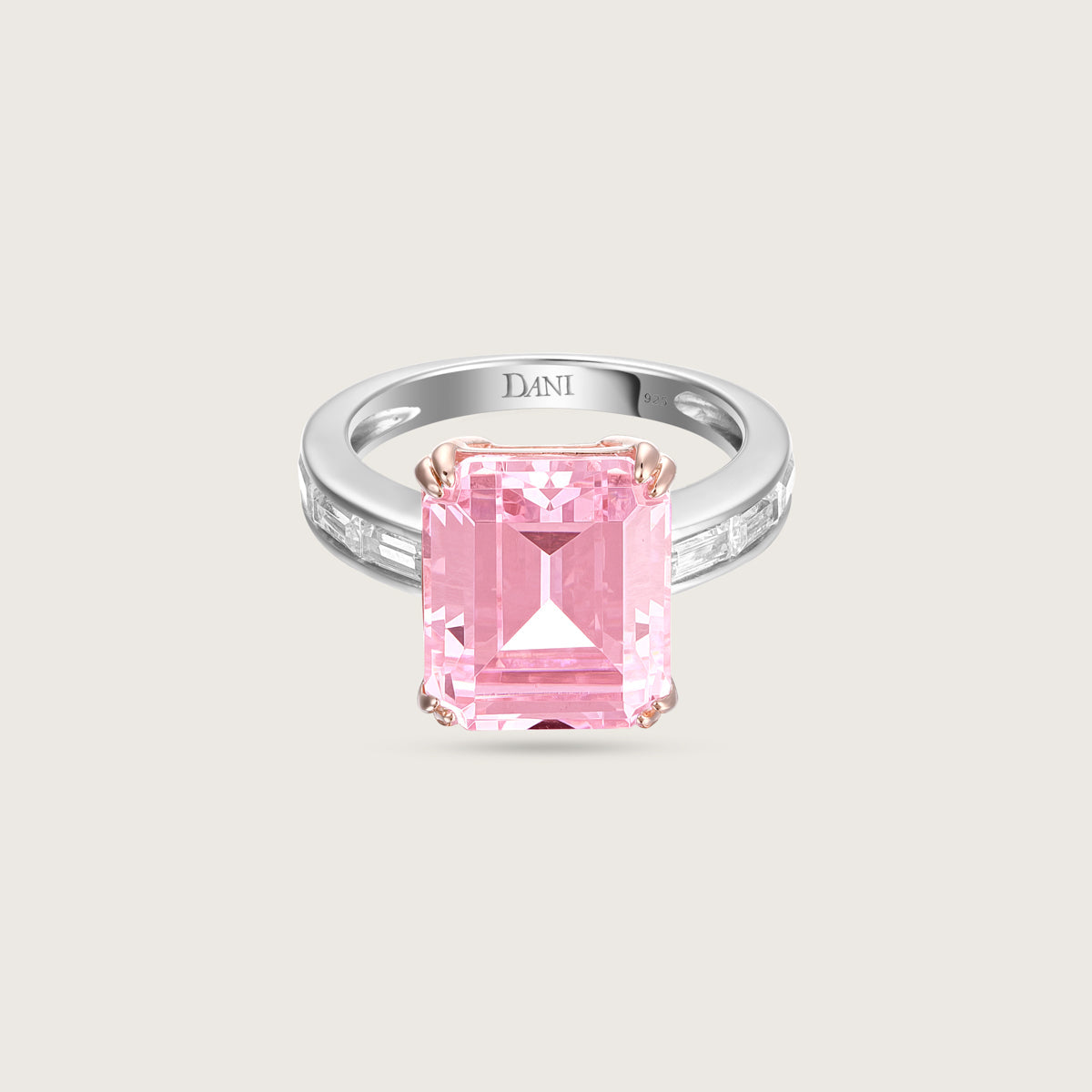 Rose Quartz Solitaire Ring