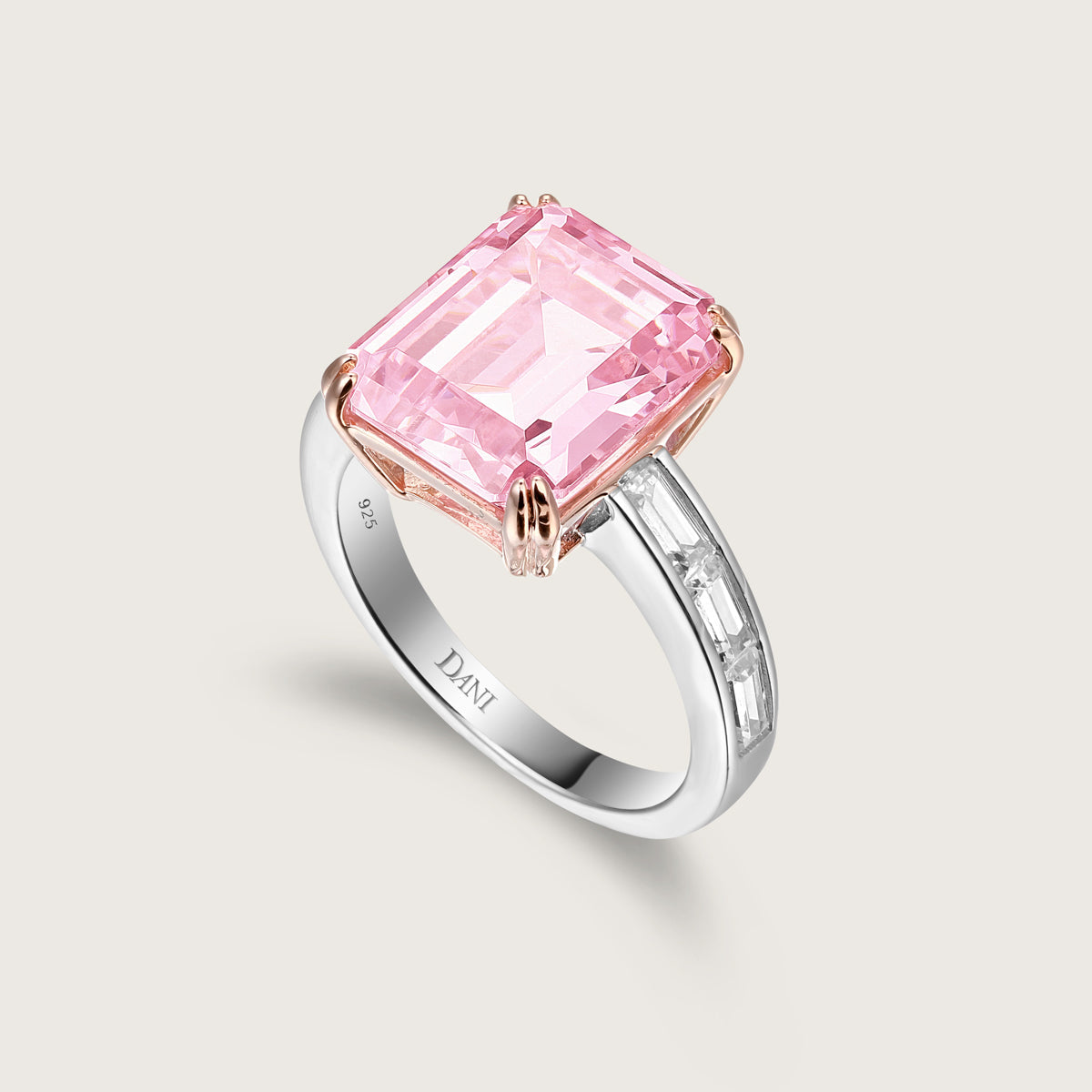 Rose Quartz Solitaire Ring