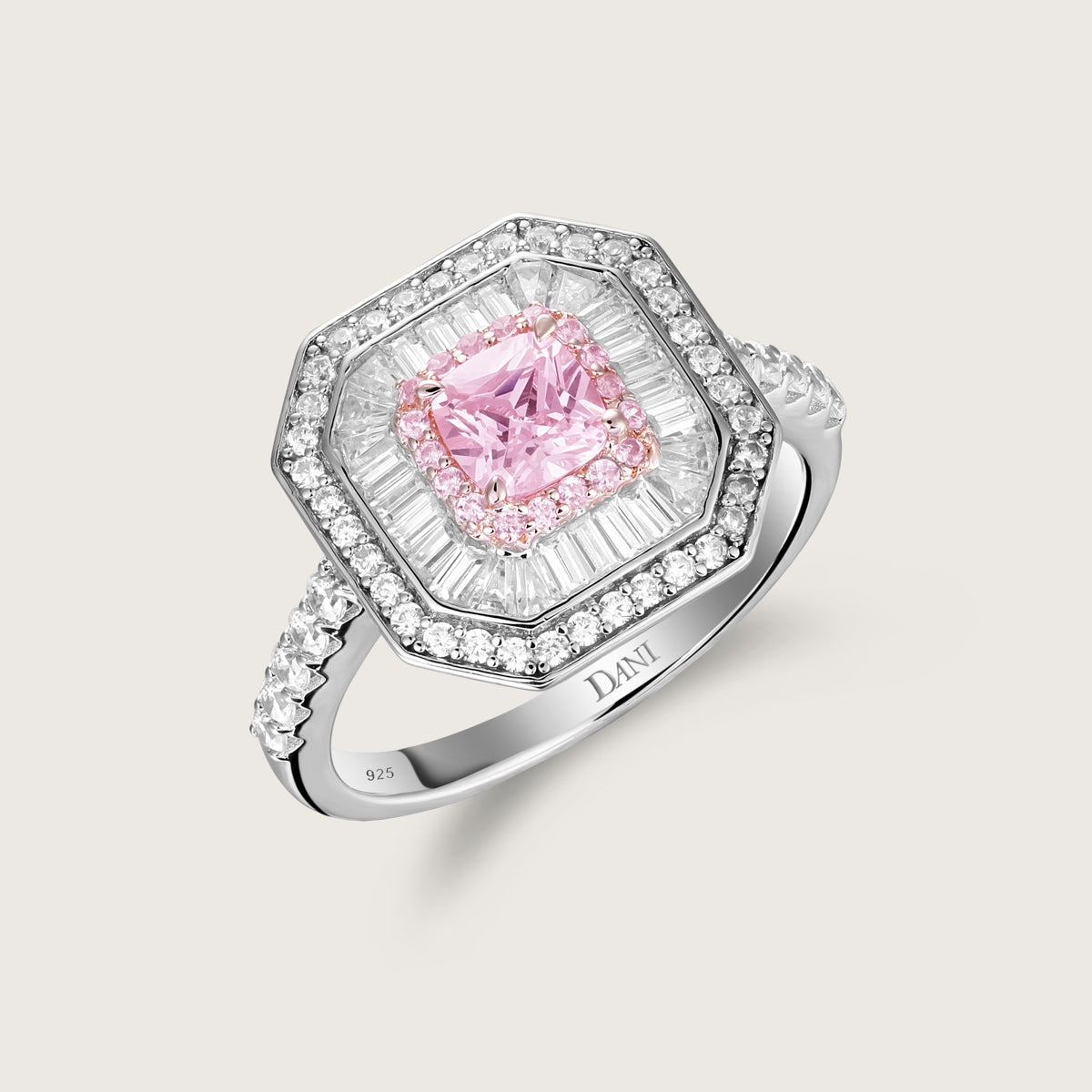 Rose Quartz Cushion Glow Ring