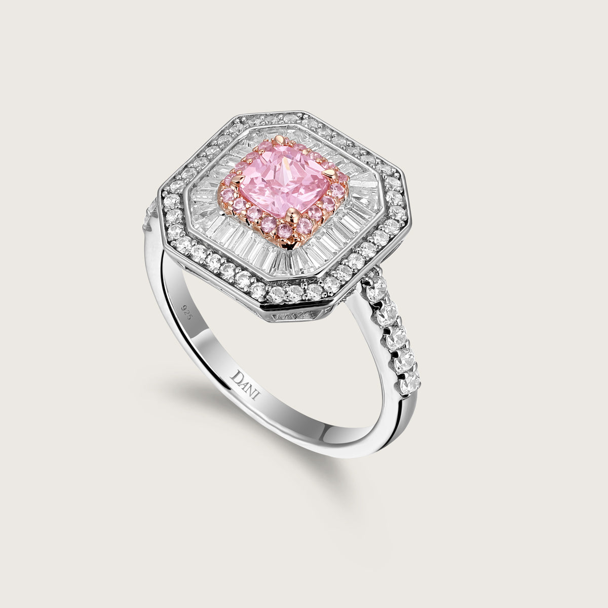 Rose Quartz Cushion Glow Ring