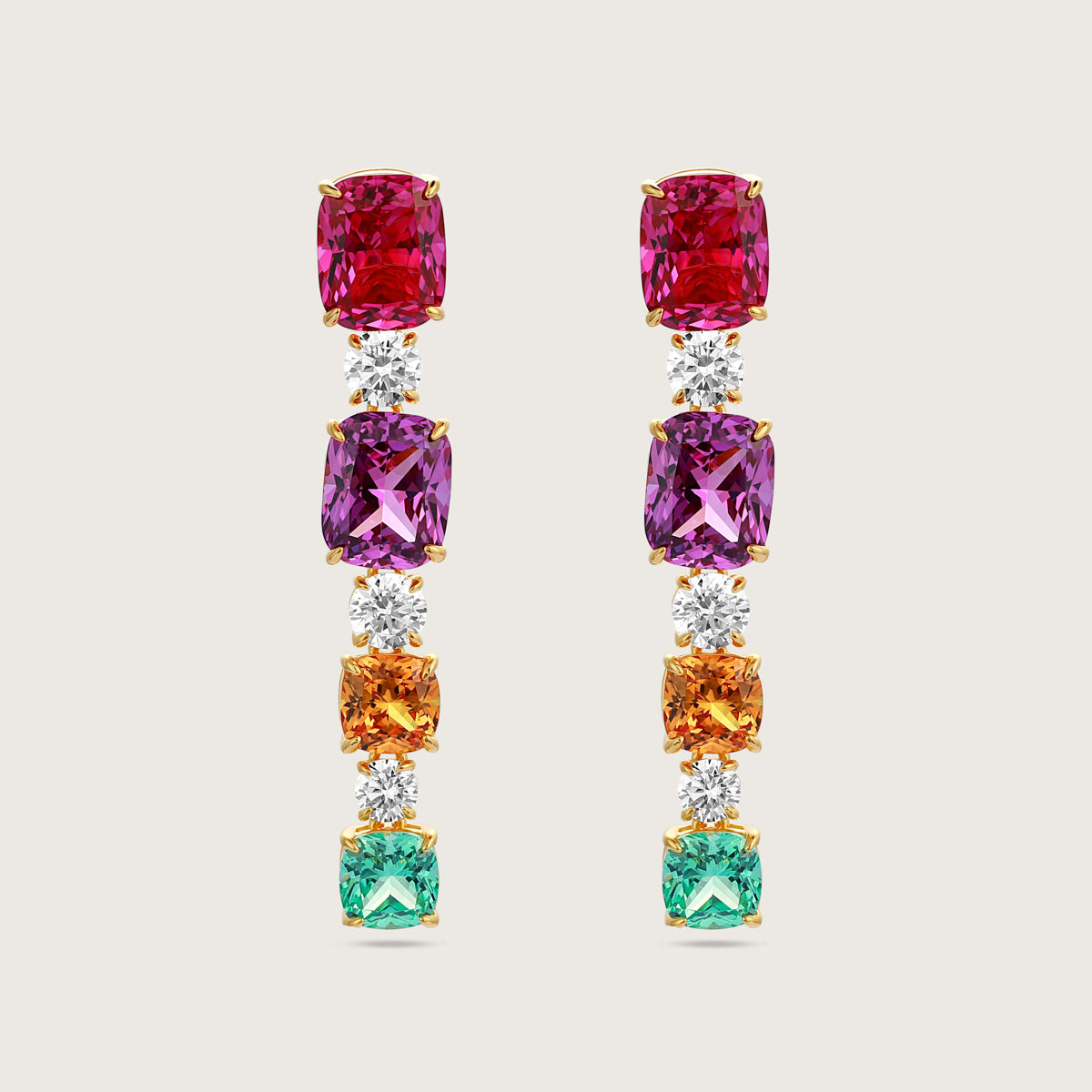 Multicolor Gemstone Dangle Earrings