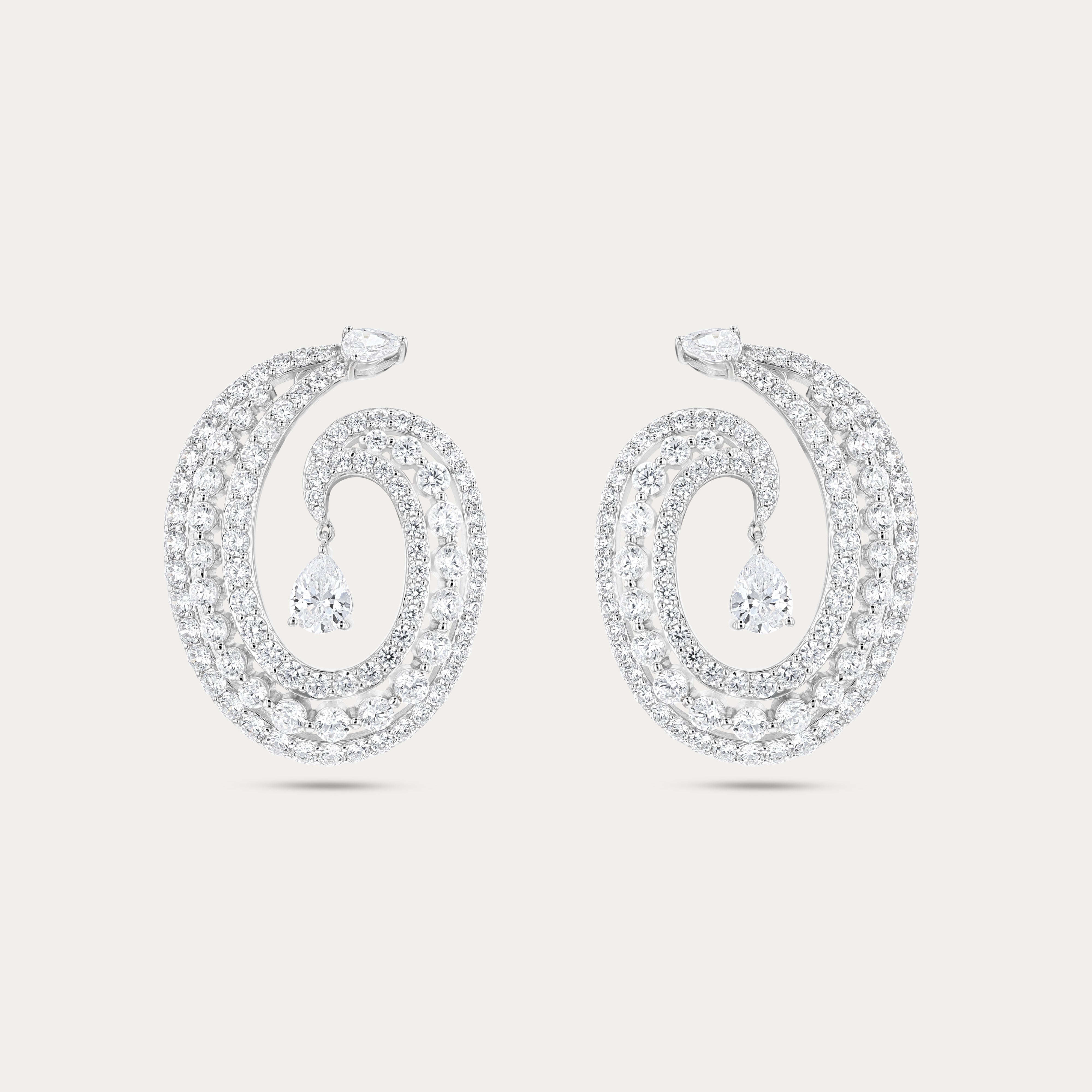 Spiral Drop Statement Earrings