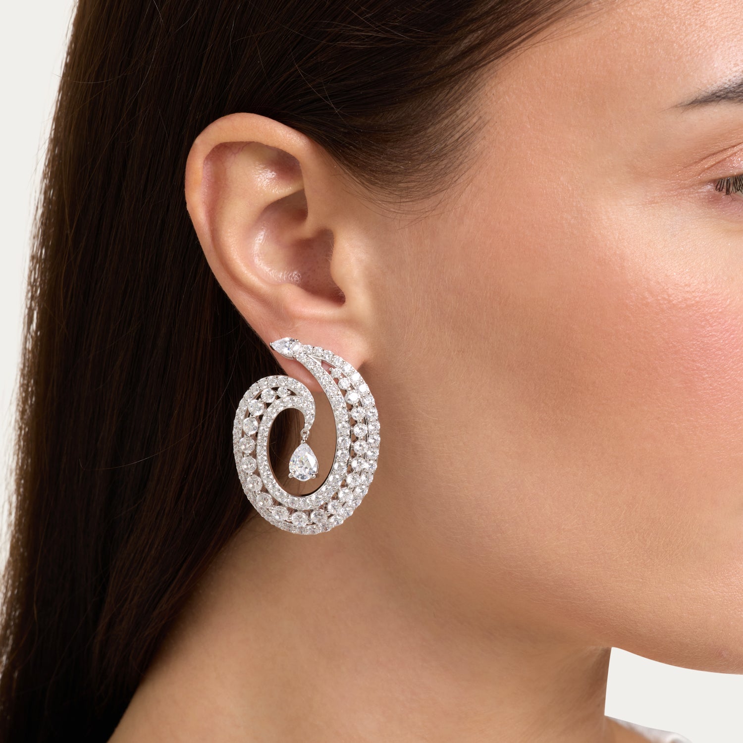 Spiral Drop Statement Earrings