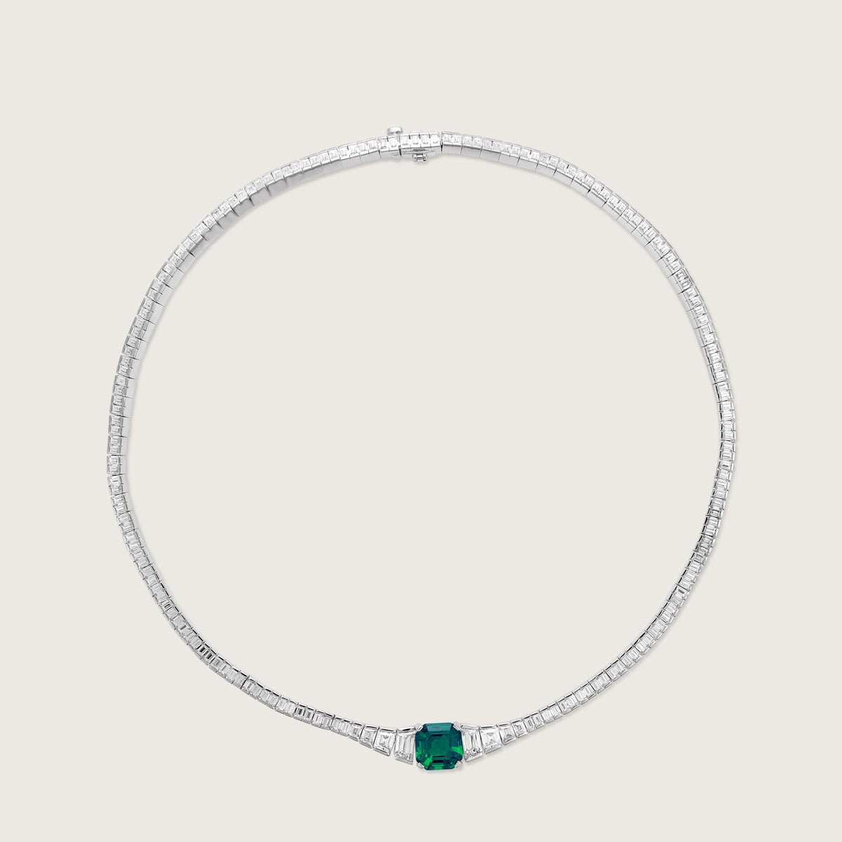 Emerald Baguette Necklace