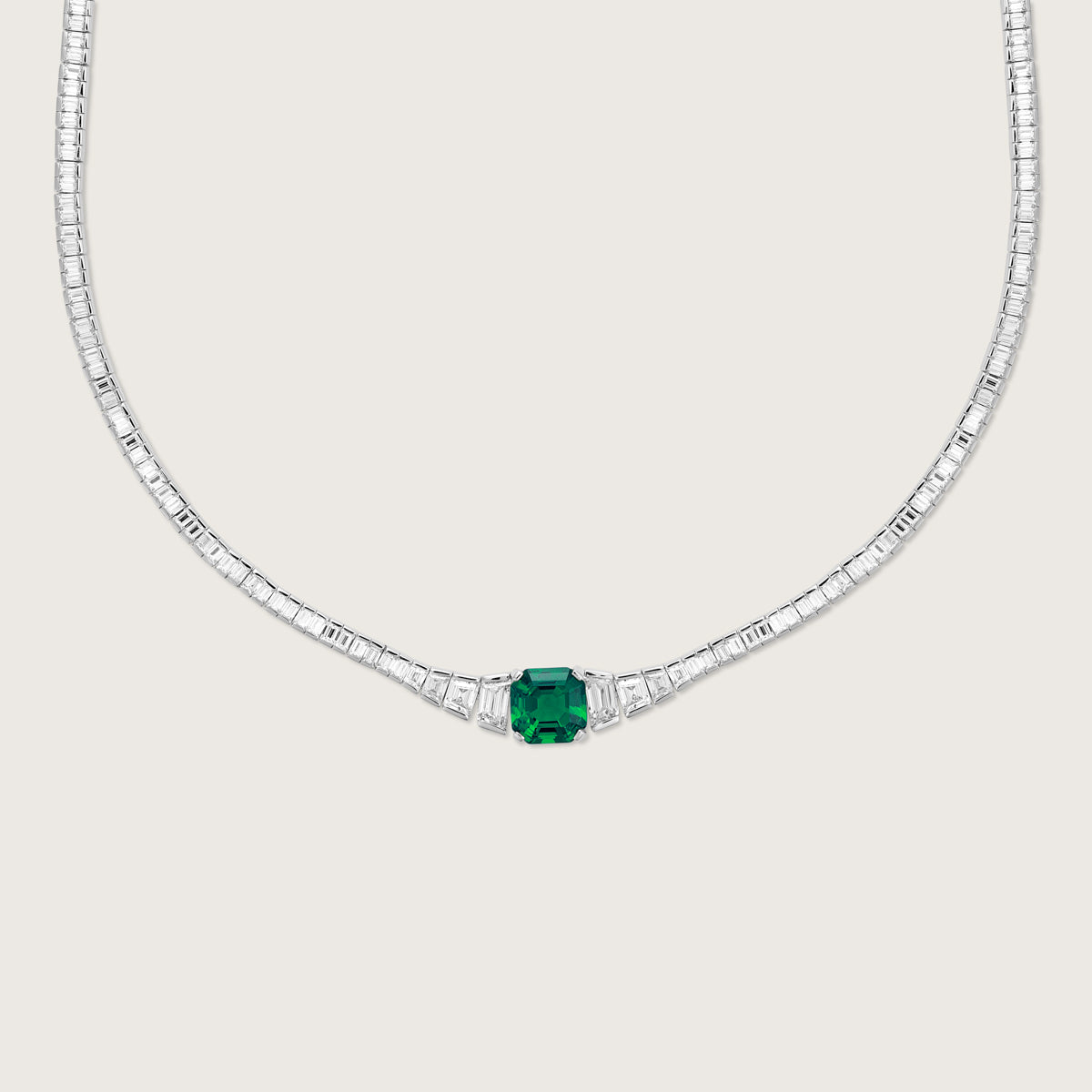 Emerald Baguette Necklace