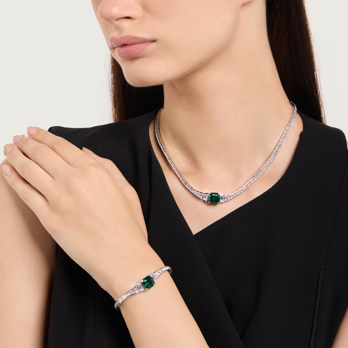 Emerald Baguette Necklace