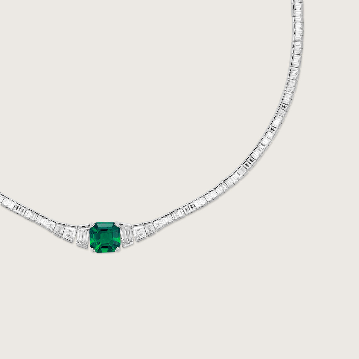 Emerald Baguette Necklace