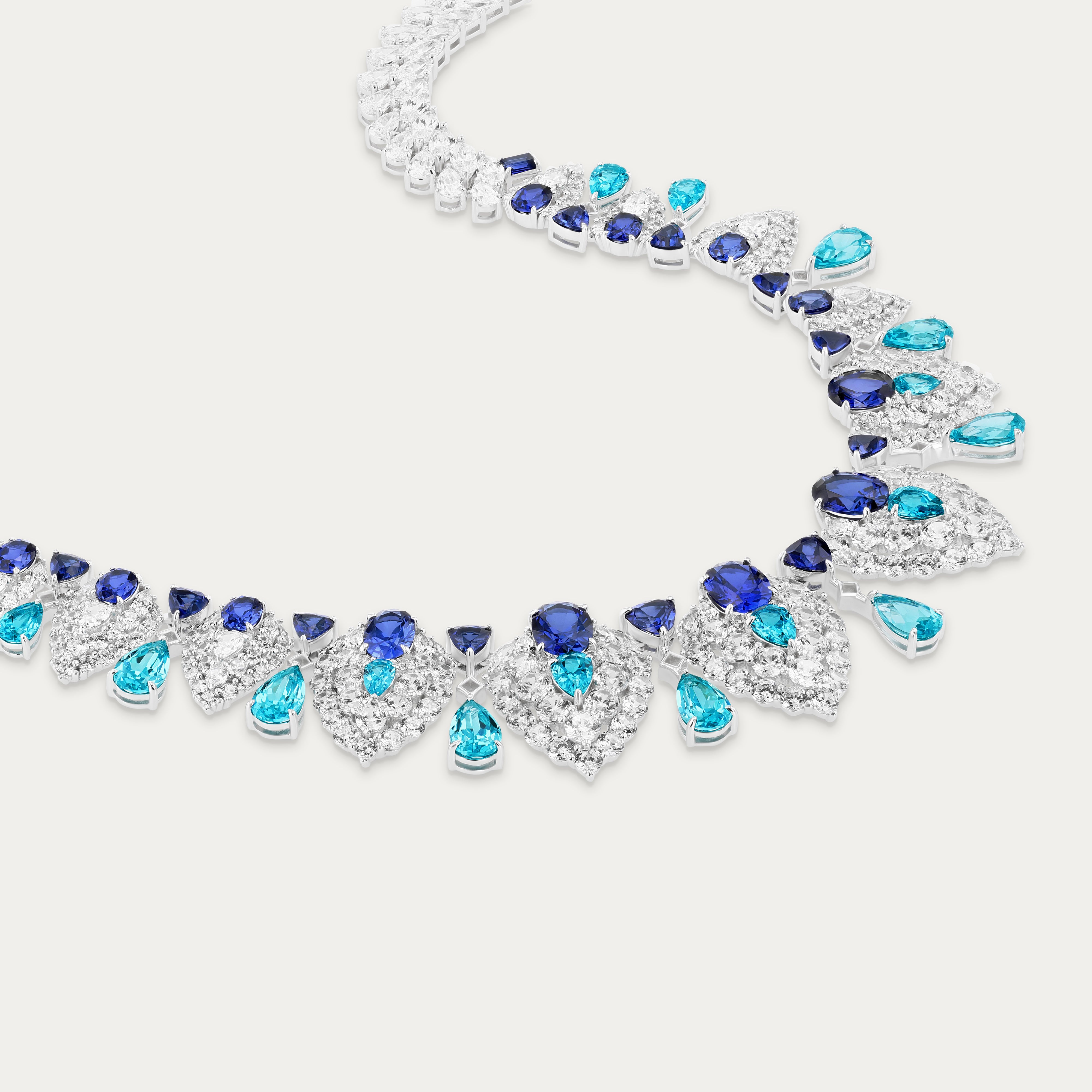 Sapphire & Paraíba Luminous Cascade Necklace