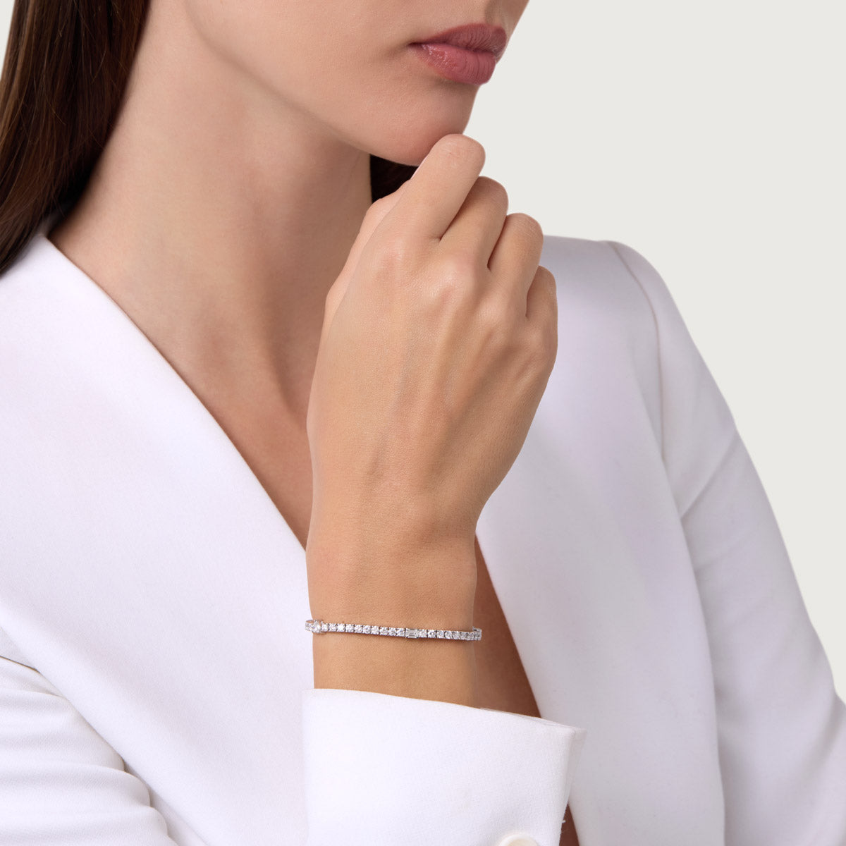 Classic Mosaic Lab Grown Diamond Tennis Bracelet