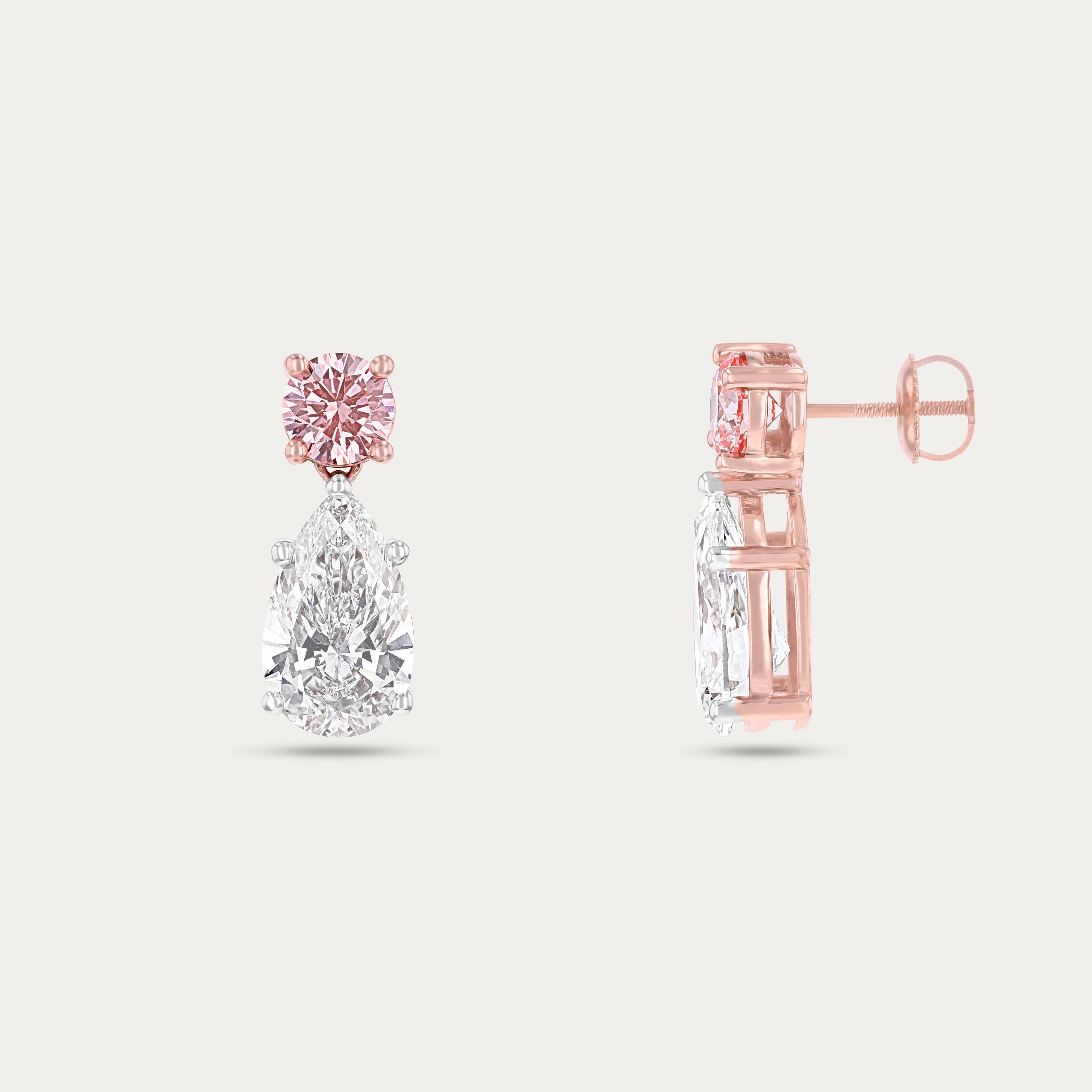 Blush Droplet Lab-Grown Diamond Earrings