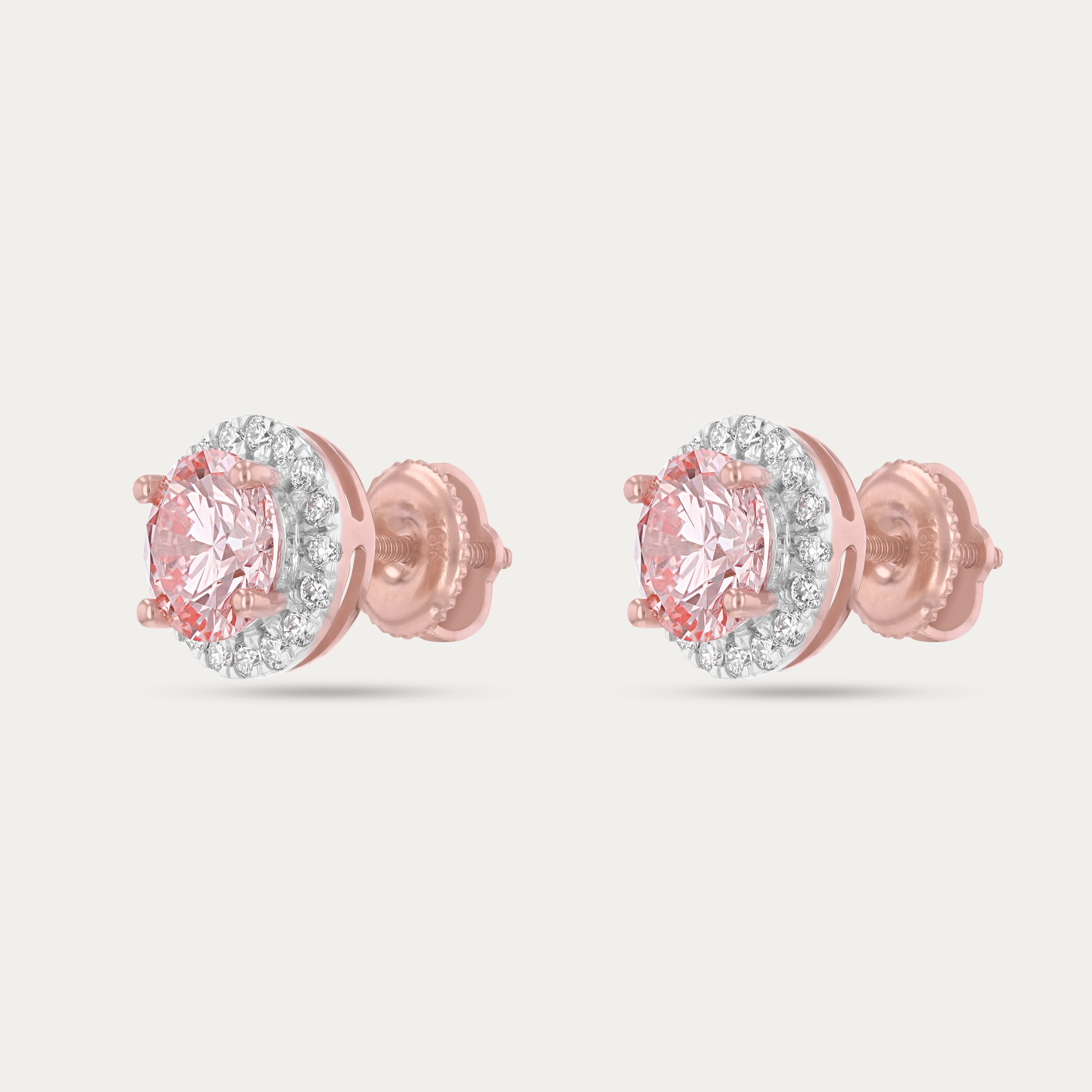 Blush Halo Lab-Grown Diamond Earrings