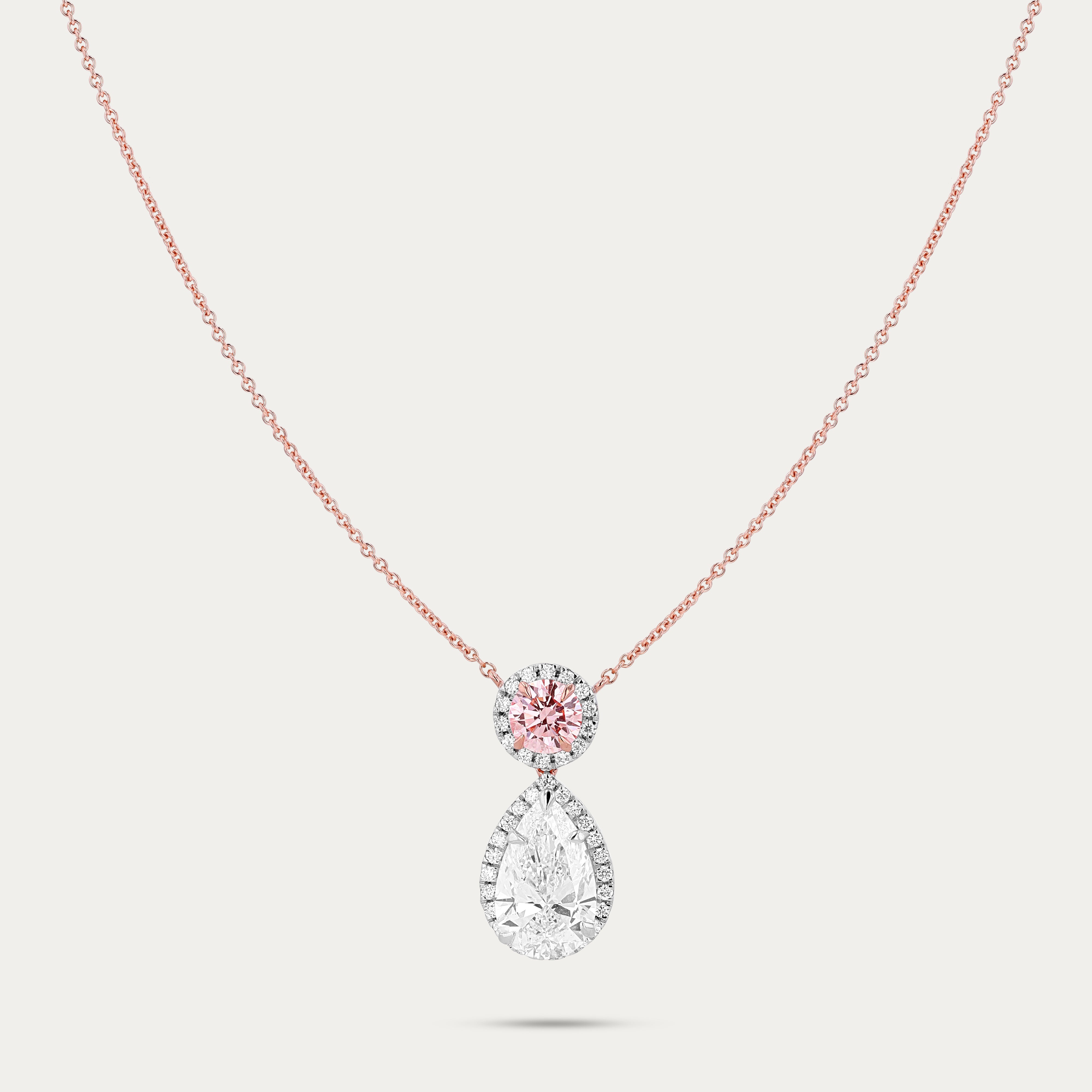 Blush Teardrop Lab-Grown Diamond Necklace