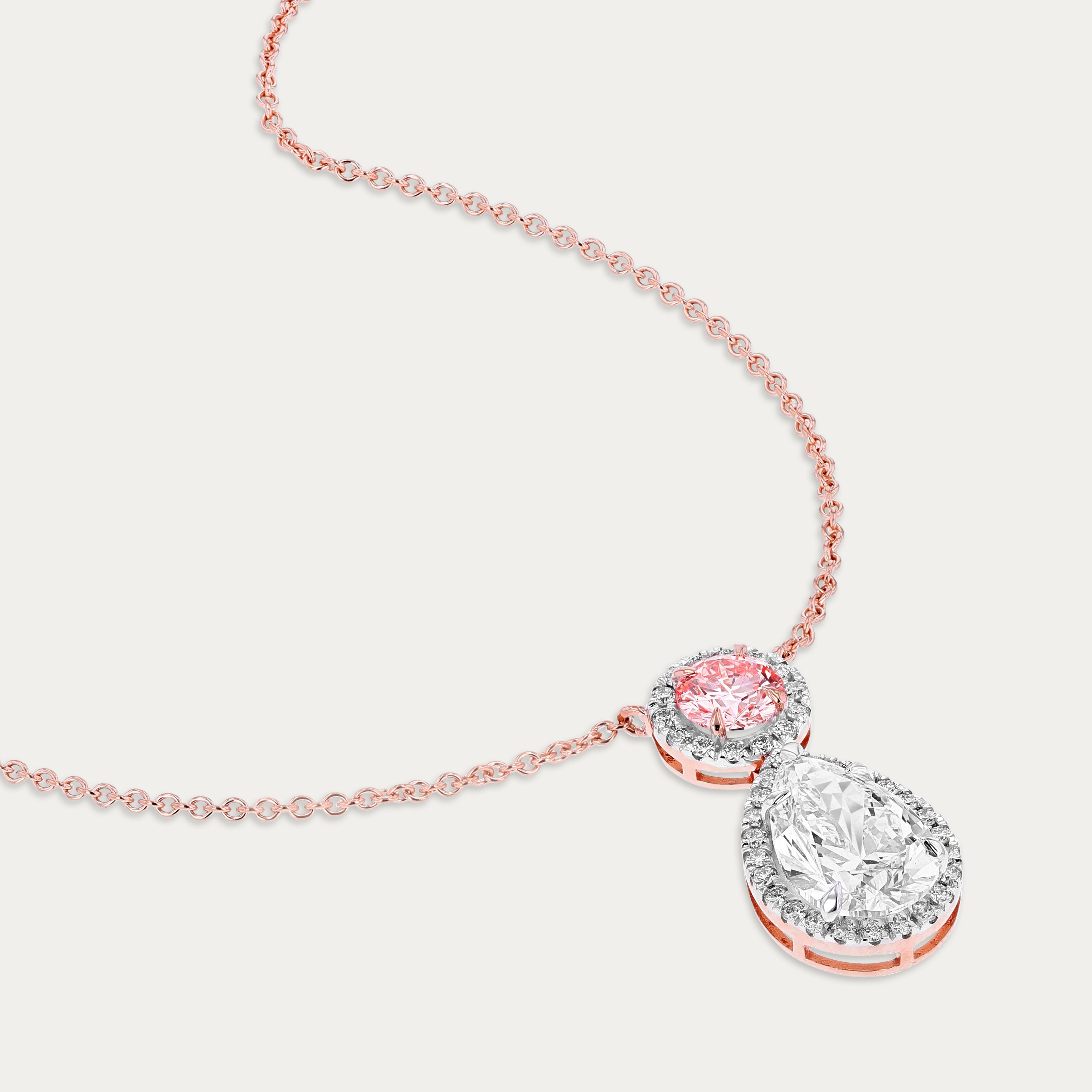 Blush Teardrop Lab-Grown Diamond Necklace