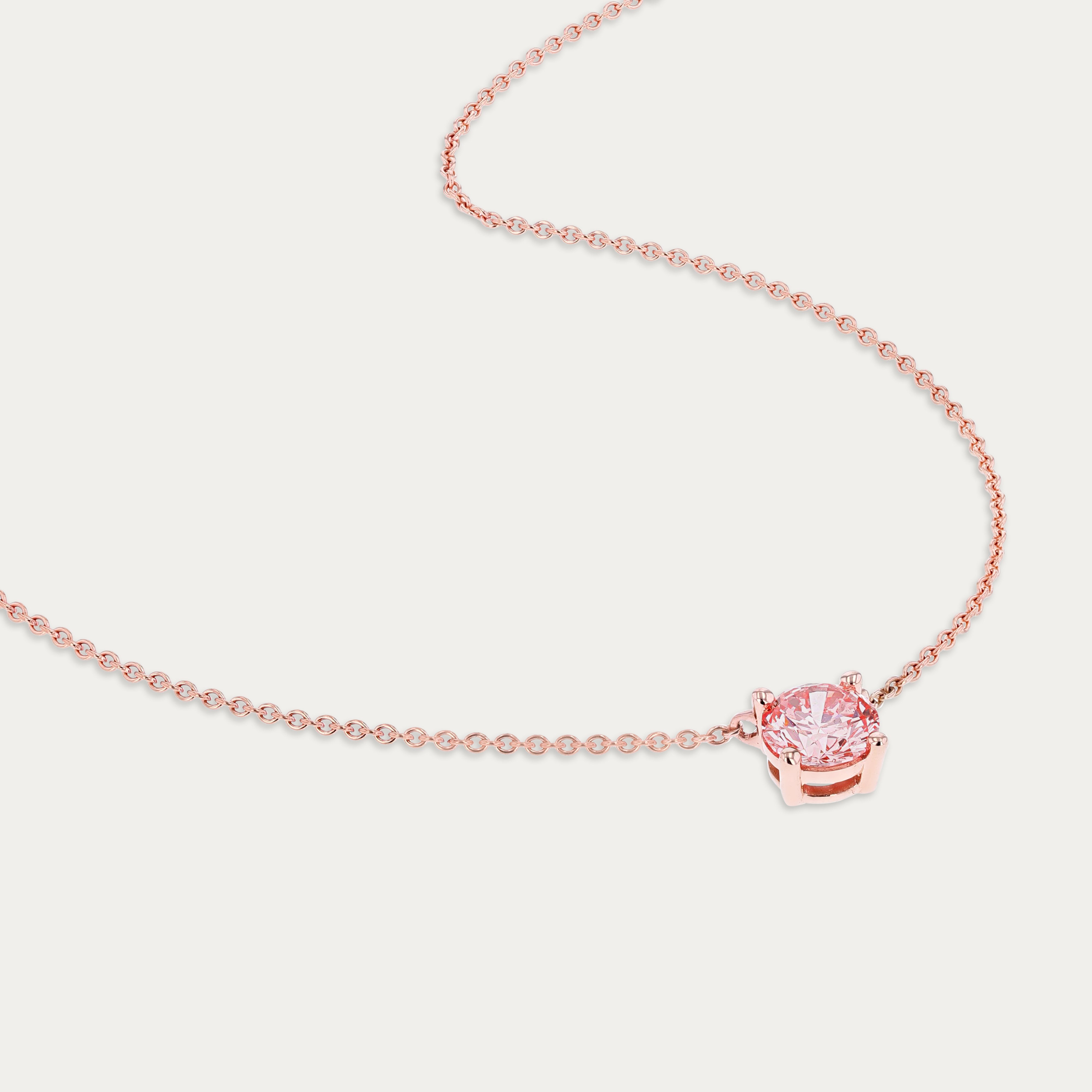 Blush Solitaire Lab-Grown Diamond Necklace