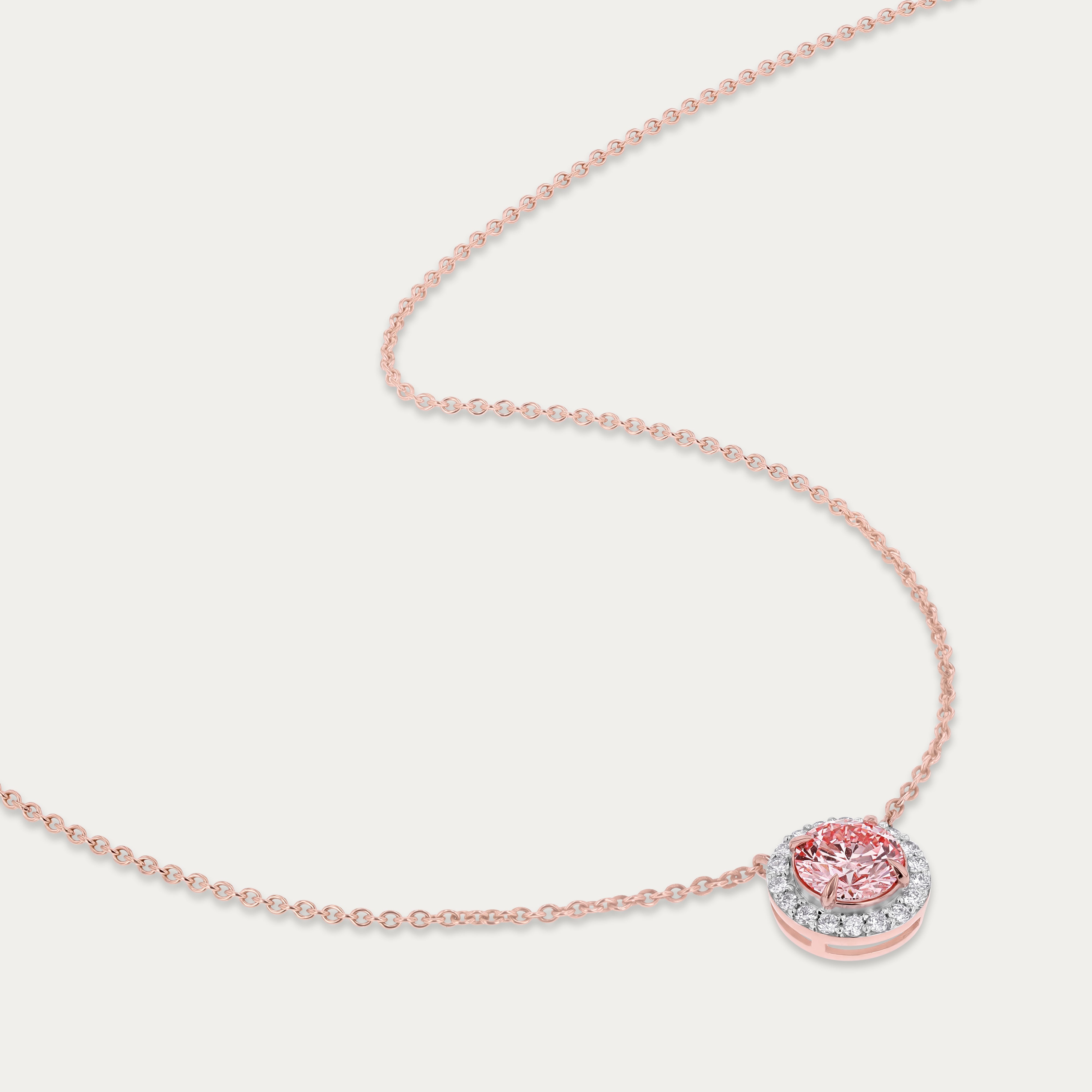 Blush Halo Lab-Grown Diamond Pendant