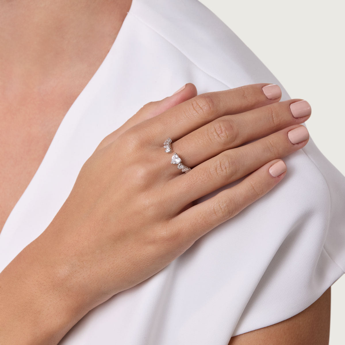Modern Heart Lab Grown Diamond Ring