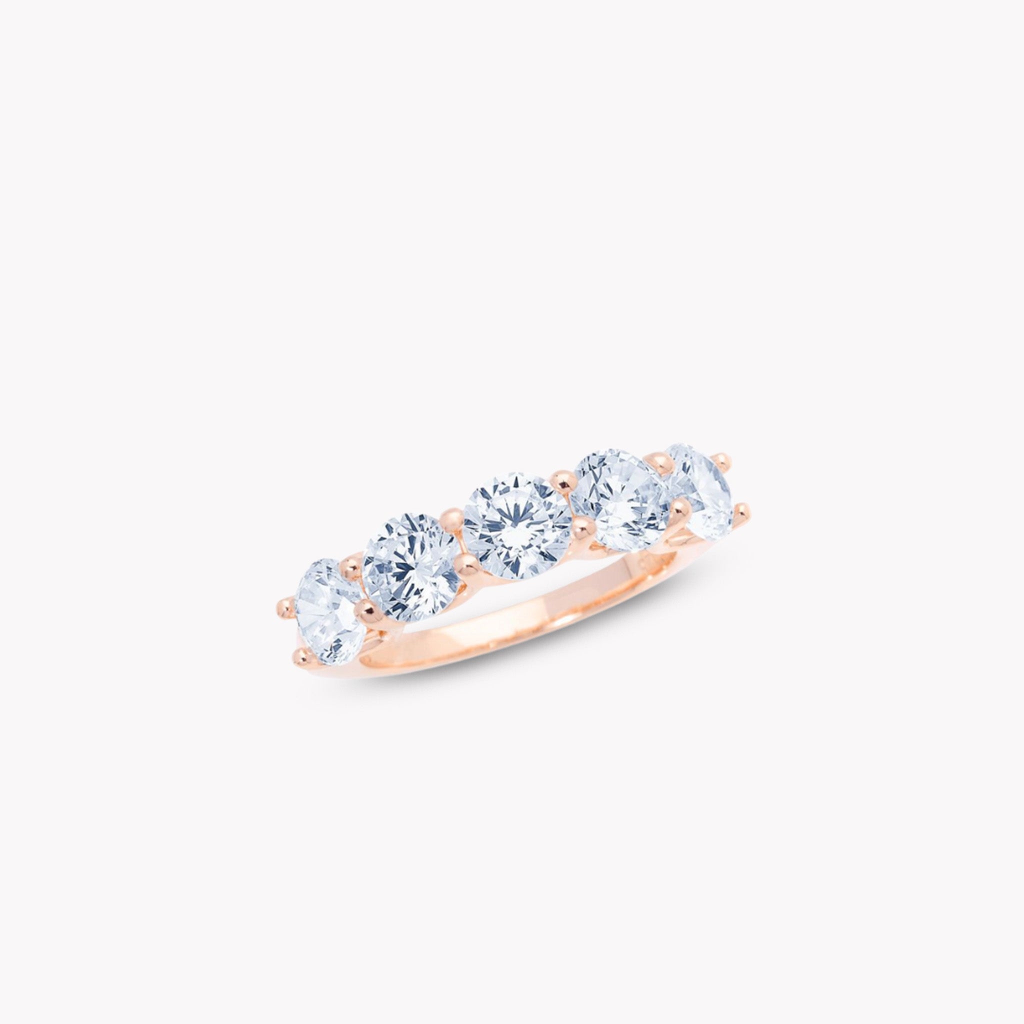 5 Stone Partway Uternity Band