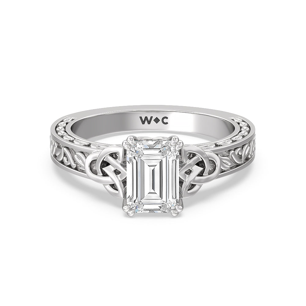 Vintage Celtic Engraved Engagement Ring