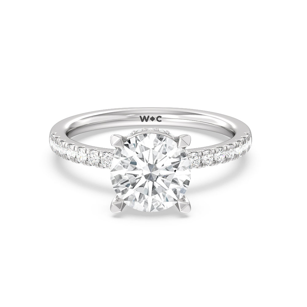 Petite Pave Hidden Halo Engagement Ring