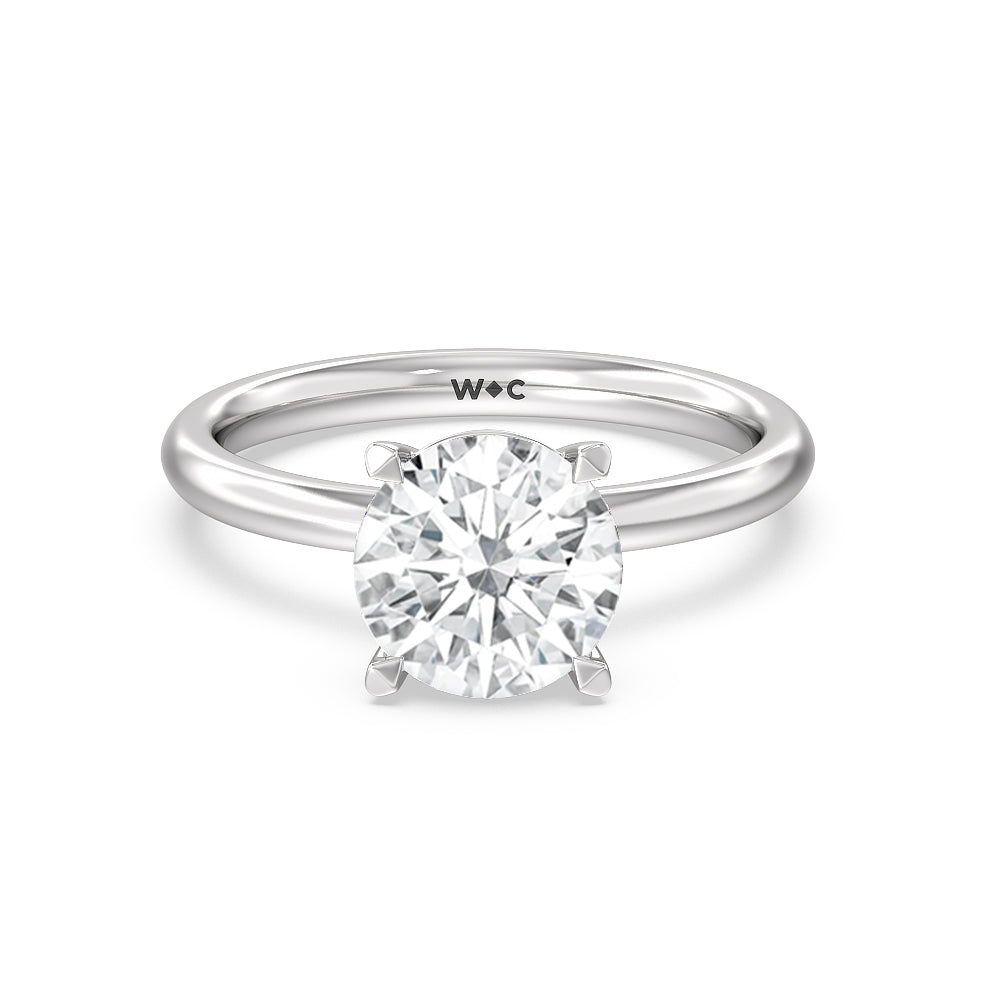 Classic Four Prong Petite Comfort Fit Solitaire Engagement Ring