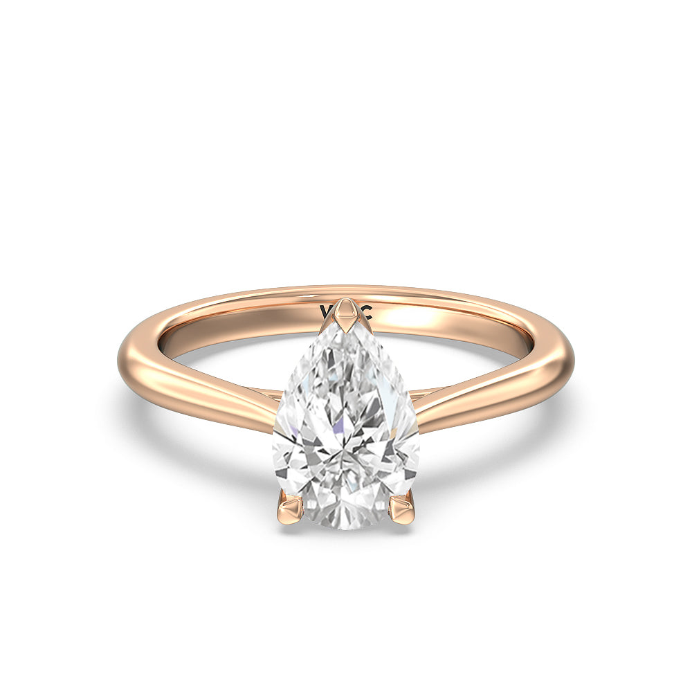 Tulip Basket Cathedral Classic Solitaire Engagement Ring - 14KT White Gold Oval